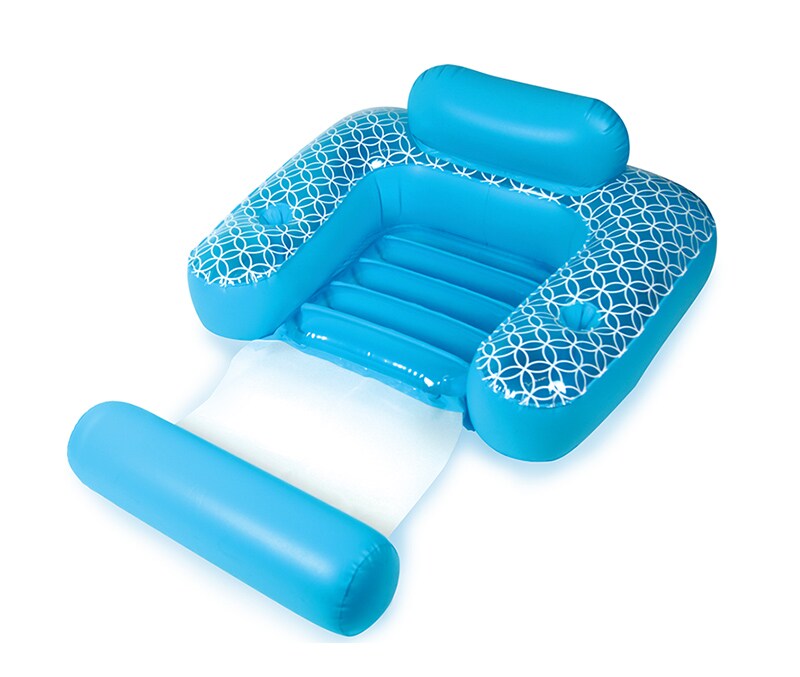 Swim Central Inflatable Blue and White ShangriLa Swimming Pool Chair