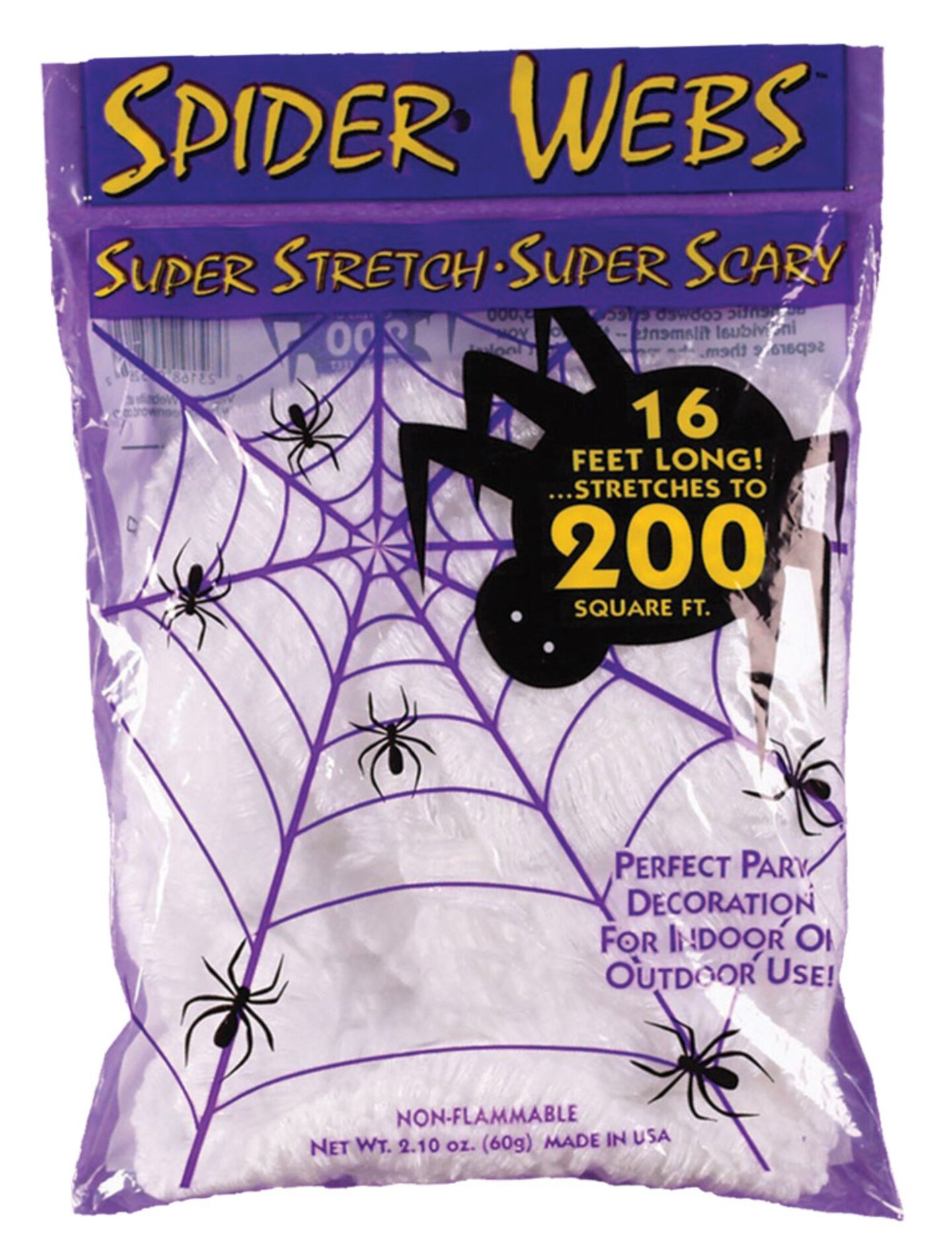 The Costume Center Super Stretch Spiderweb Halloween Decor - 16&#x27; - White
