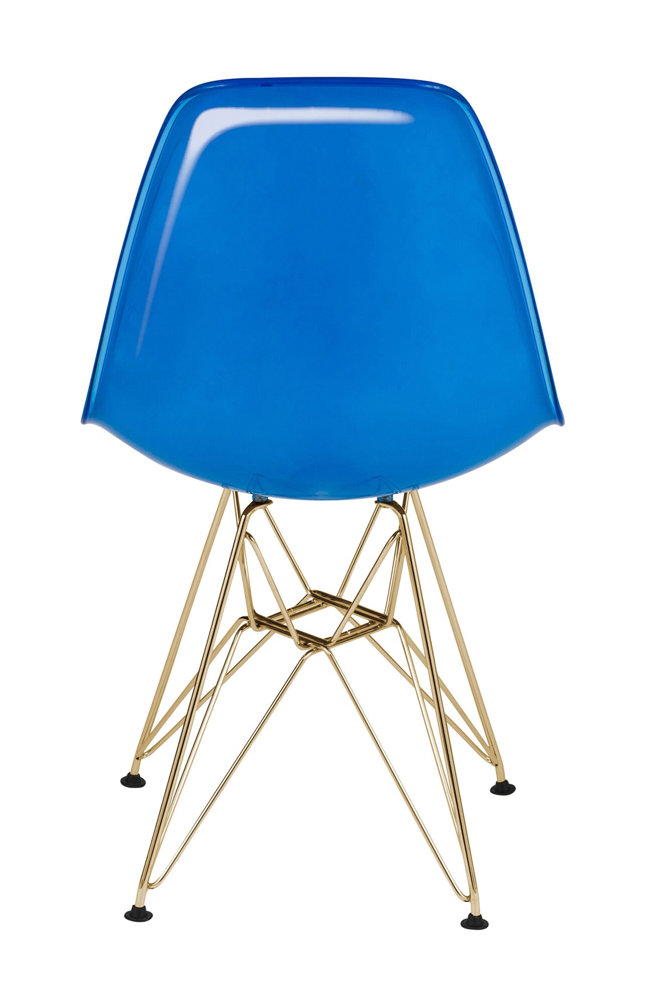 LeisureMod Cresco Molded 2-Tone Eiffel Side Chair with Gold Base
