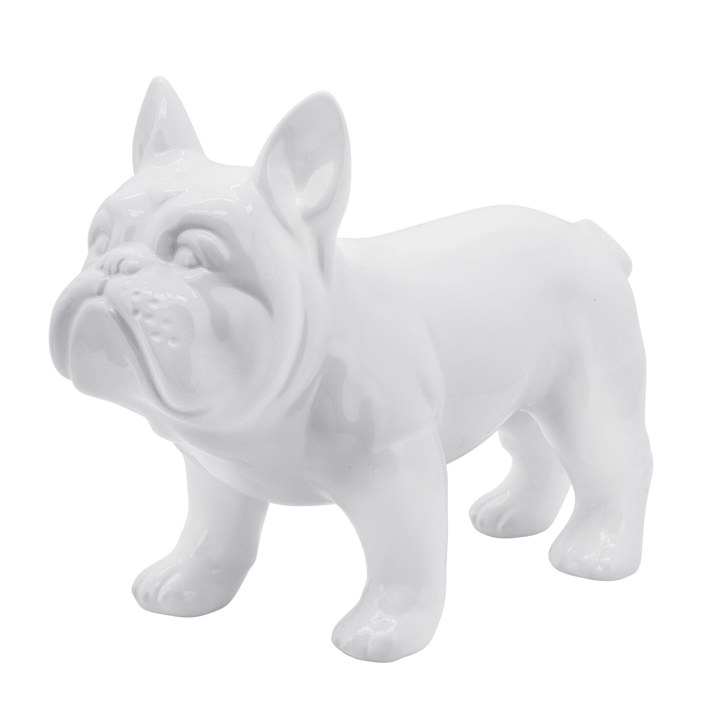 Kingston Living Standing French Bulldog Ceramic Figurine - 13&#x22;