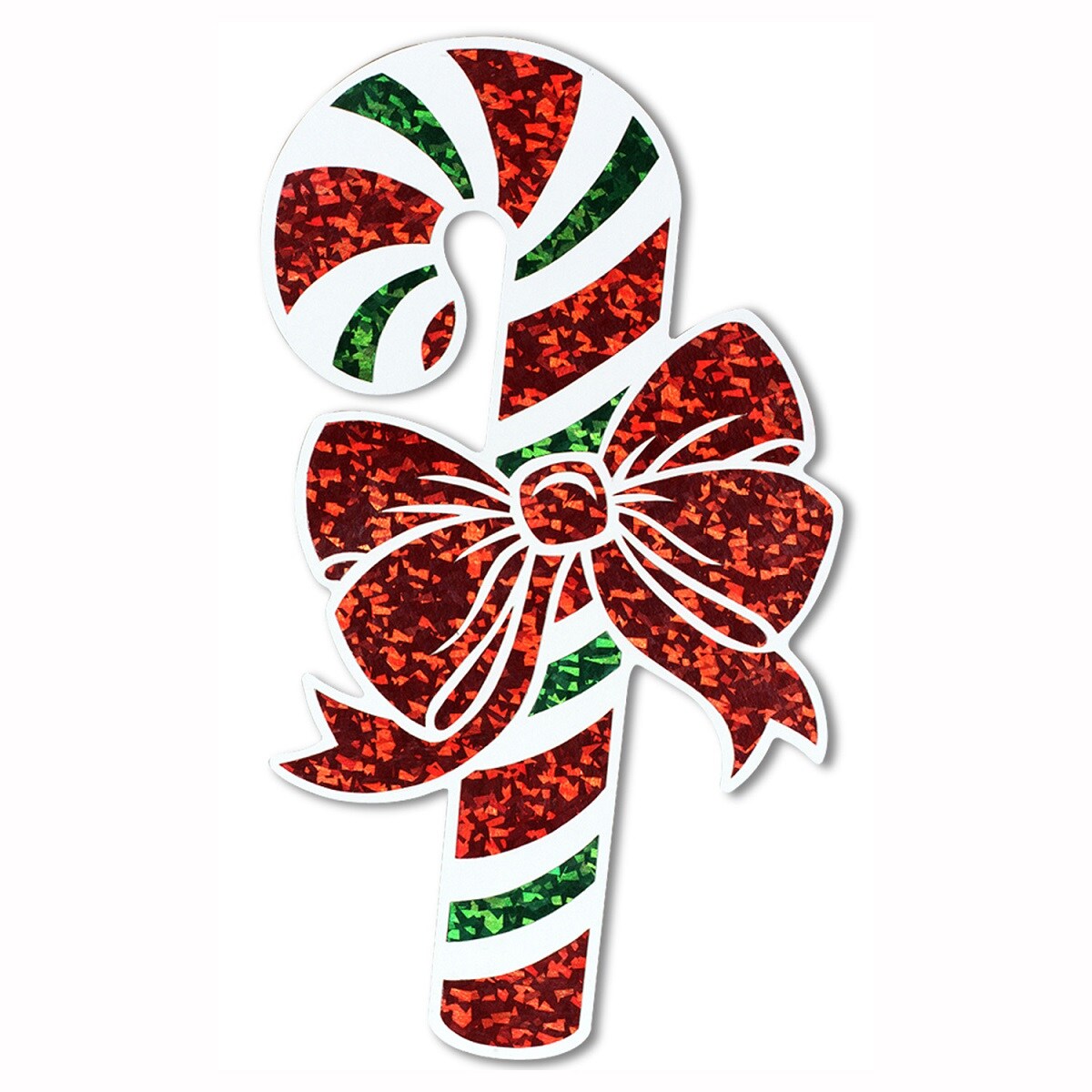 Beistle Club Pack of 12 Prismatic Green, Red, and White Candy Cane Cutout Christmas Decorations 16&#x22;