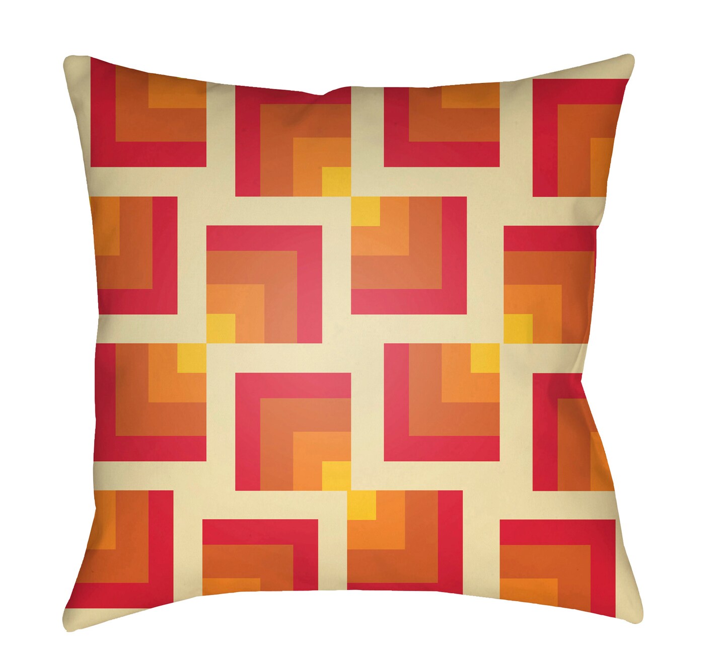 Tiwari Home 20&#x22; Bright Red and Burnt Orange Throw Pillow Cover with Knife Edge