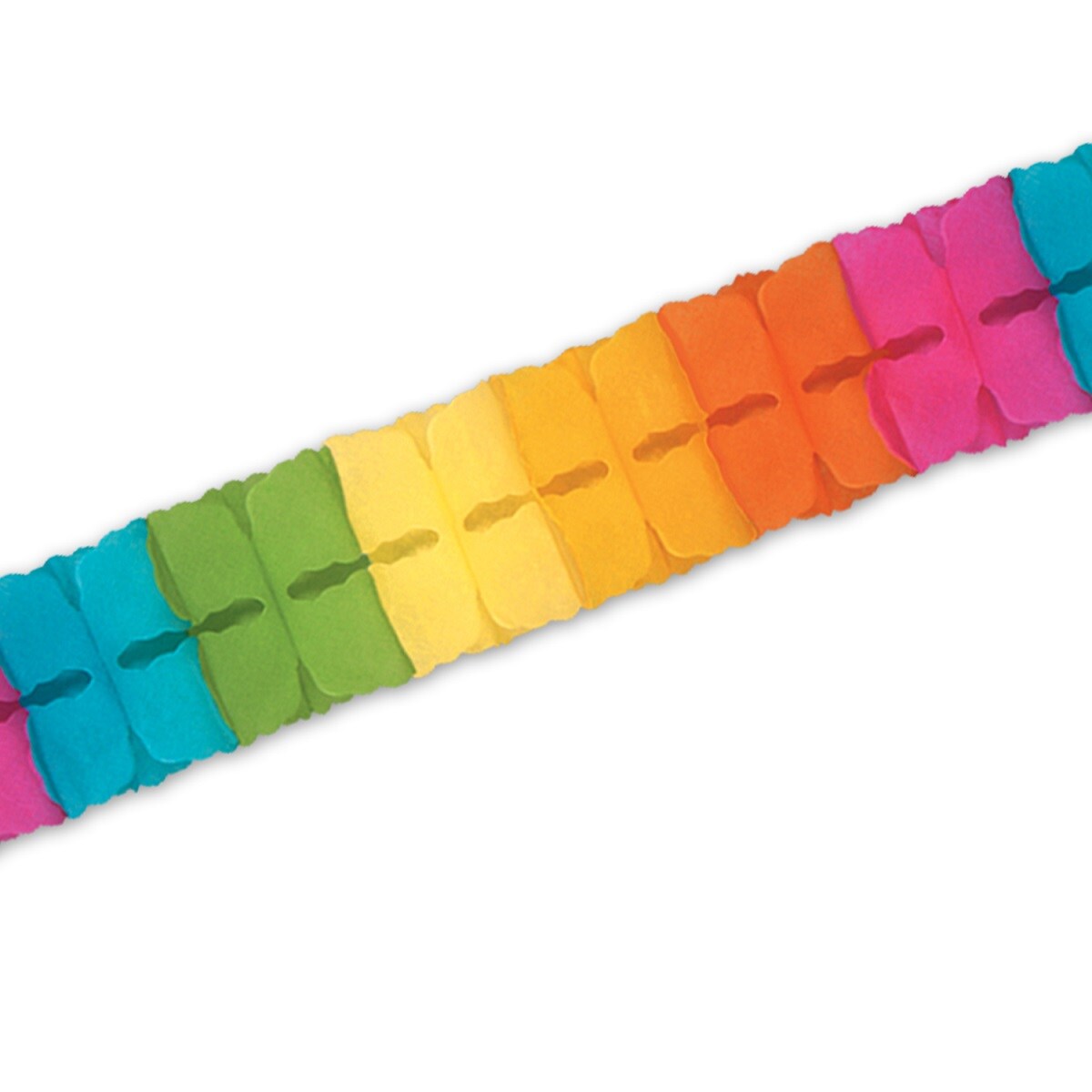 Beistle Pack of 24 Multi-Colored Tissue Leaf Garland Decorations 4.5" x 12'