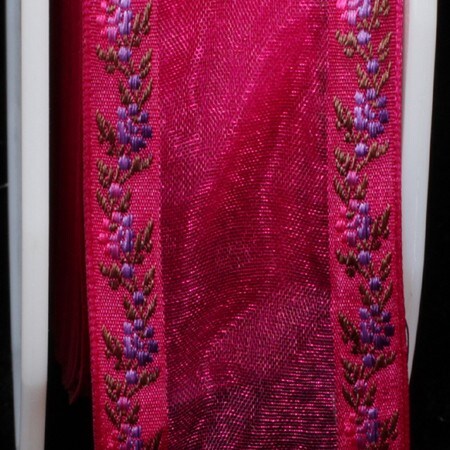 The Ribbon People Fuchsia Pink and Purple Floral Wired Craft Ribbon 1.5" x 27 Yards