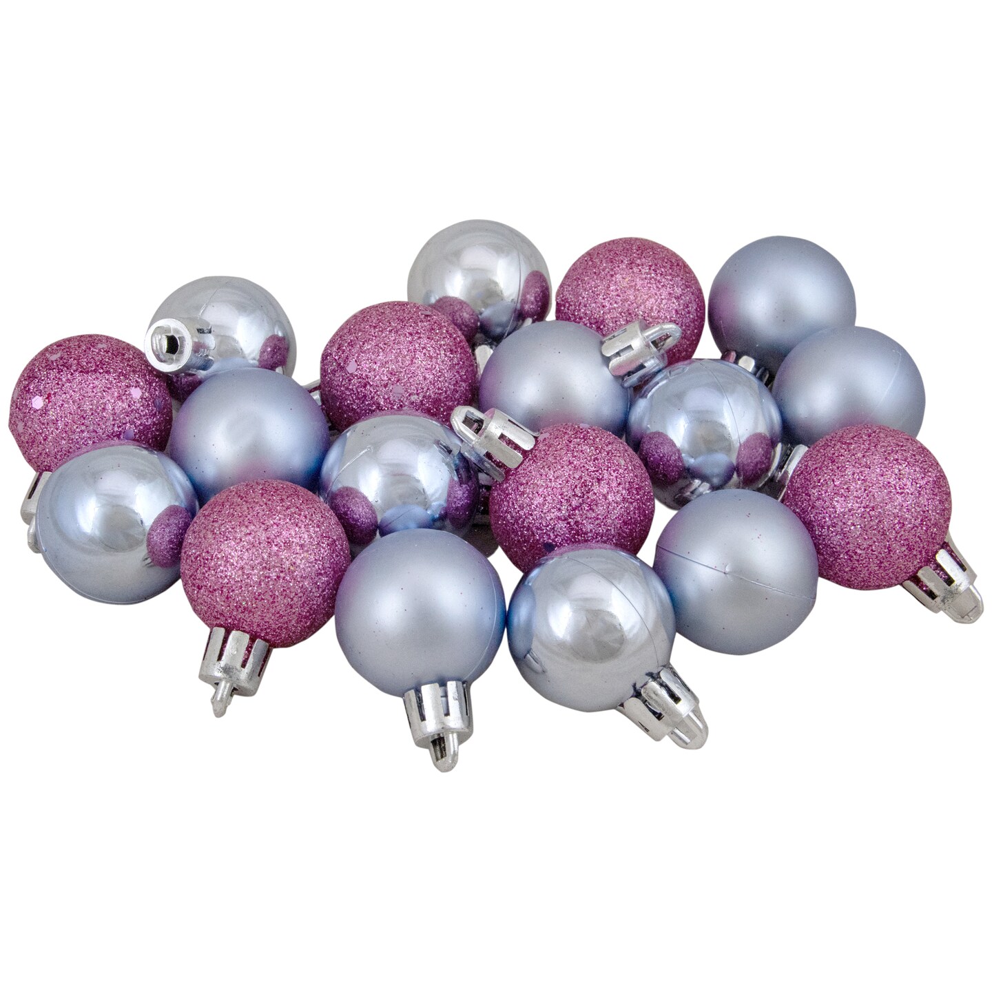 Northlight 18ct Pink and Lavender Shatterproof 4-Finish Christmas Ball Ornaments 1.25&#x22; (30mm)