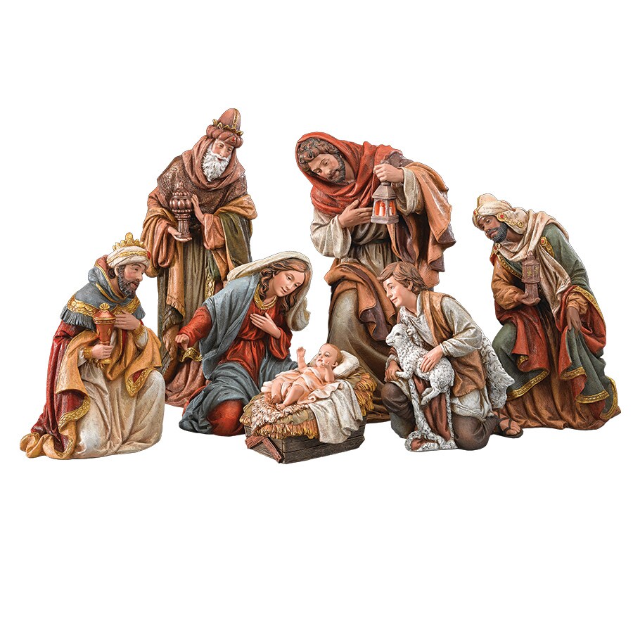 Roman Set of 7 Nativity Scene Christmas Figurines 17&#x22;
