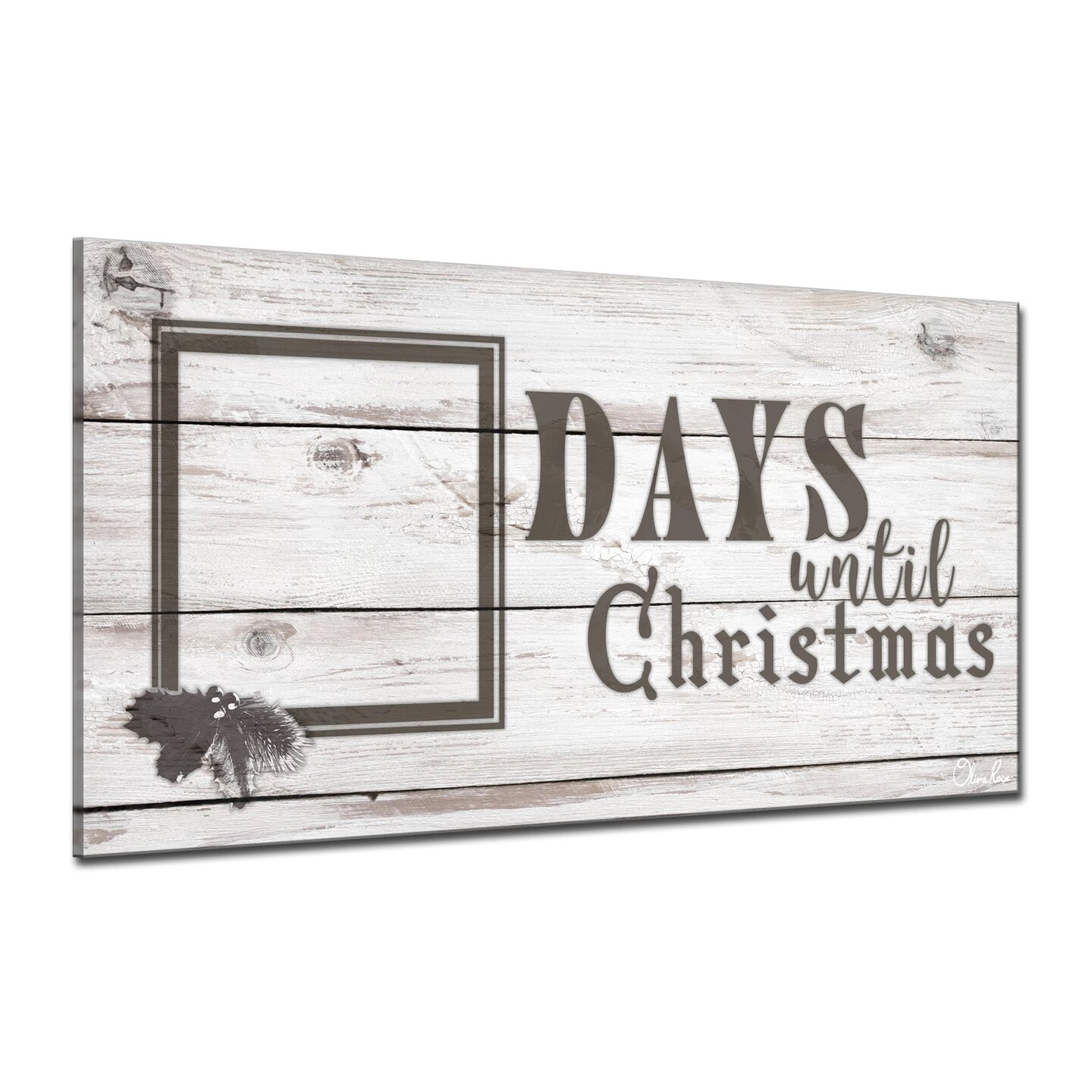 Crafted Creations 16&#x22; White and Gray &#x22;Days until Christmas&#x22; Dry-Erase Advent Calendar