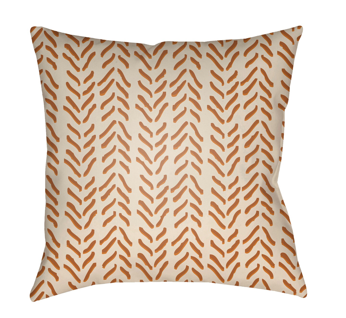 Tiwari Home 20&#x22; Beige and Rust Orange Digitally Printed Square Throw Pillow Cover