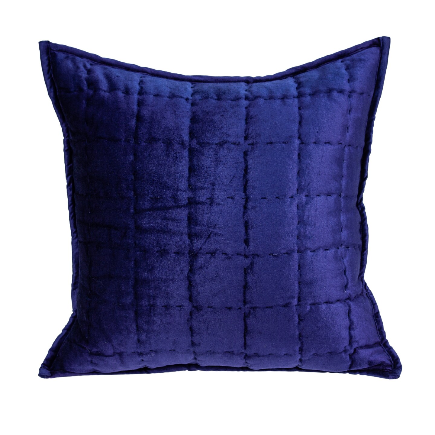Nassau Collection 20” Royal Blue Quilted Handloom Throw Pillow