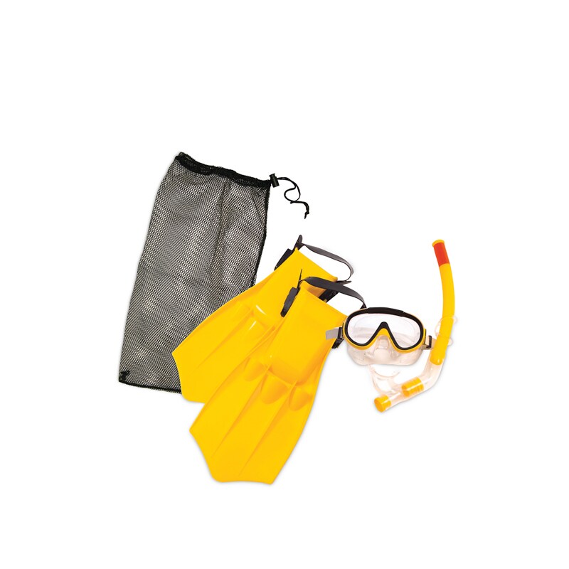 Swim Central 6&#x22; Yellow Caribbean Junior Swimming Pool Scuba Snorkeling Medium Set