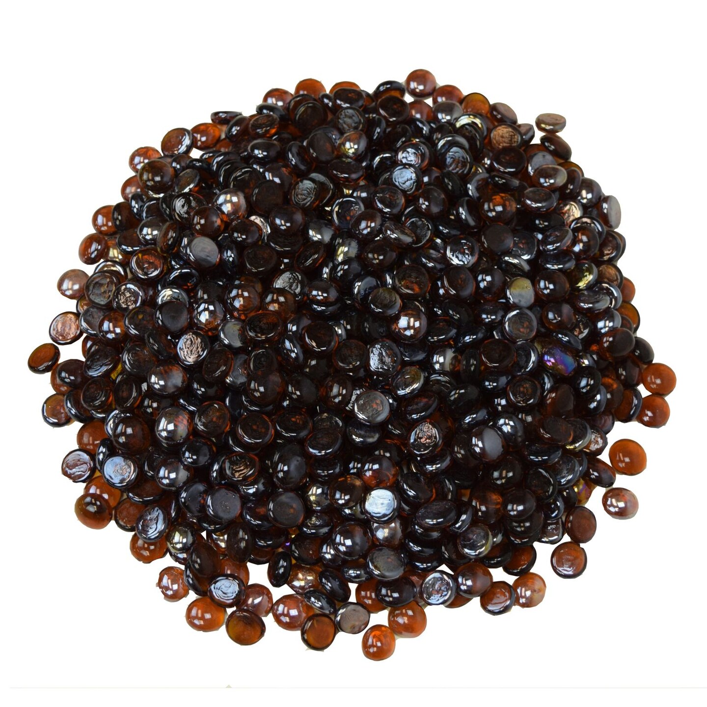 Outdoor Living and Style Amber Iridescent Half Round Tempered Glass Fire Table Burner Beads
