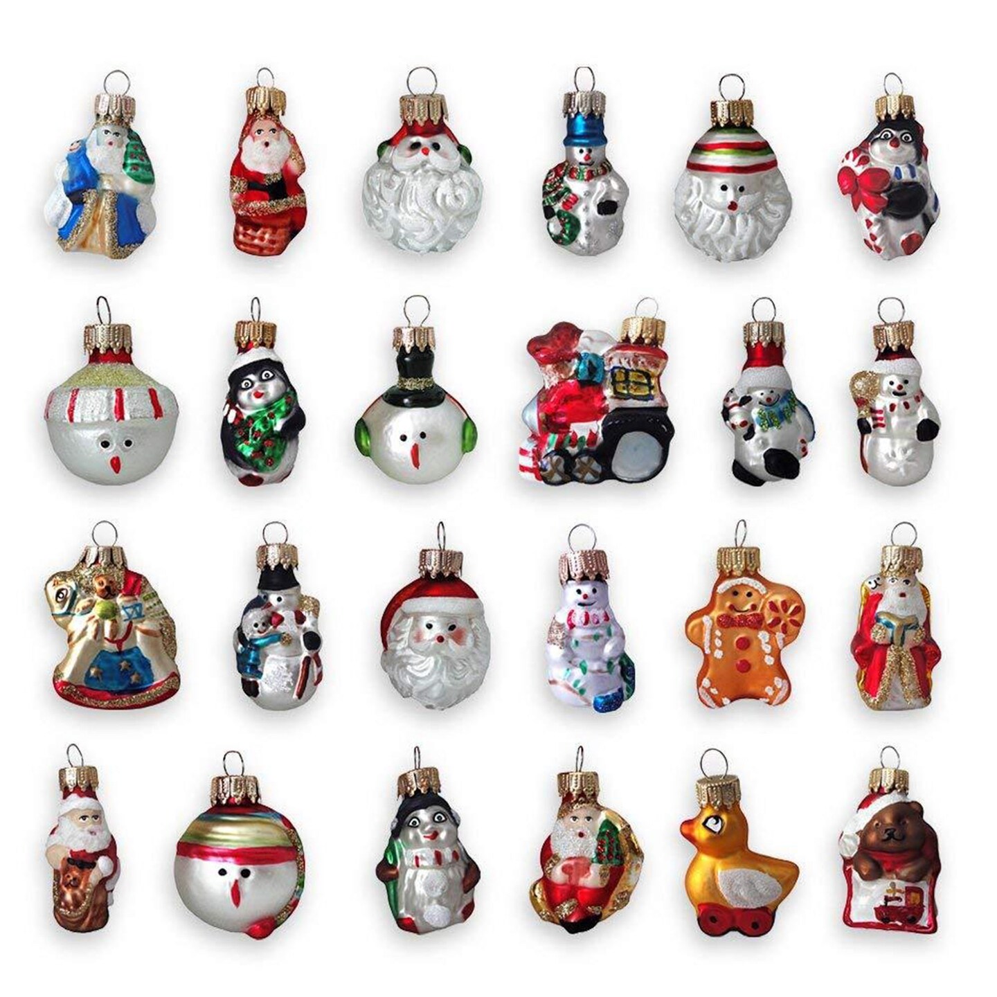 Christmas by Krebs Pack of 24  Hand Blown Glass Mini Advent Calendar Ornaments 2&#x22;