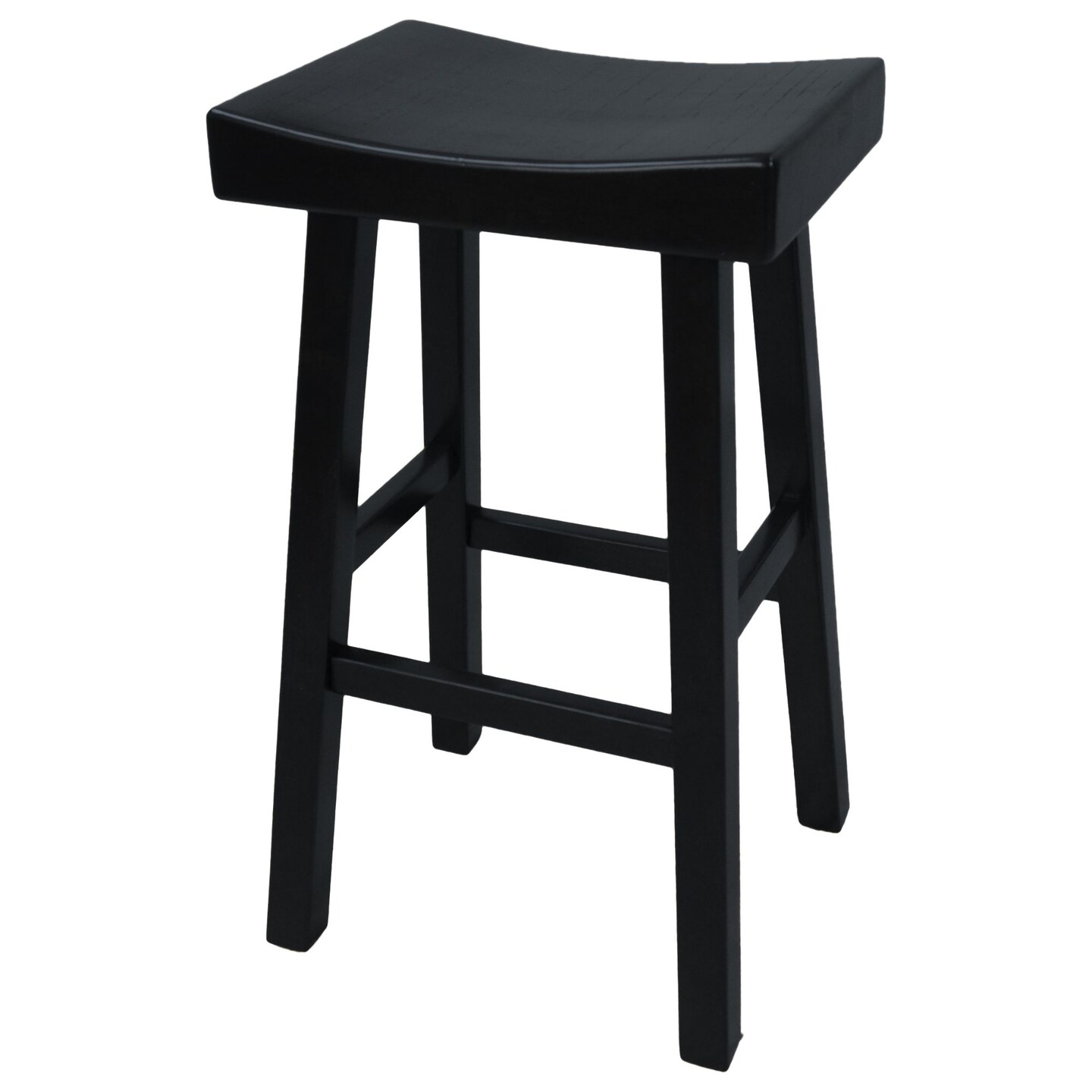 Contemporary Home Living 30&#x22; Black Counter Stool with Saddle Seat