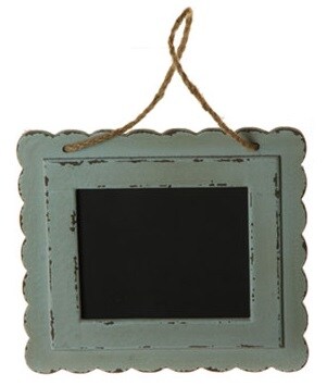 Raz 10" French Countryside Horizontal Green Distressed Frame Hanging Chalkboard Wall Decor