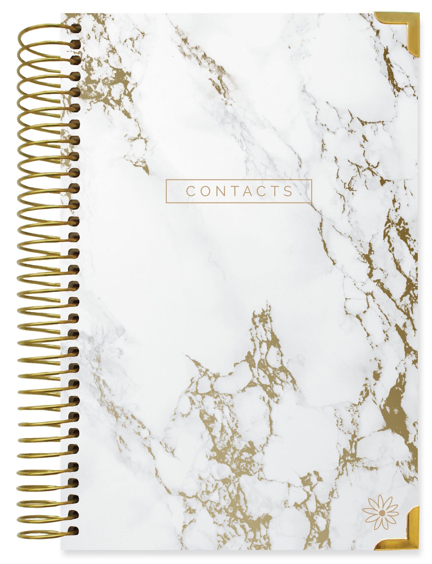bloom daily planners Contact Book, Marble Gold Stamp
