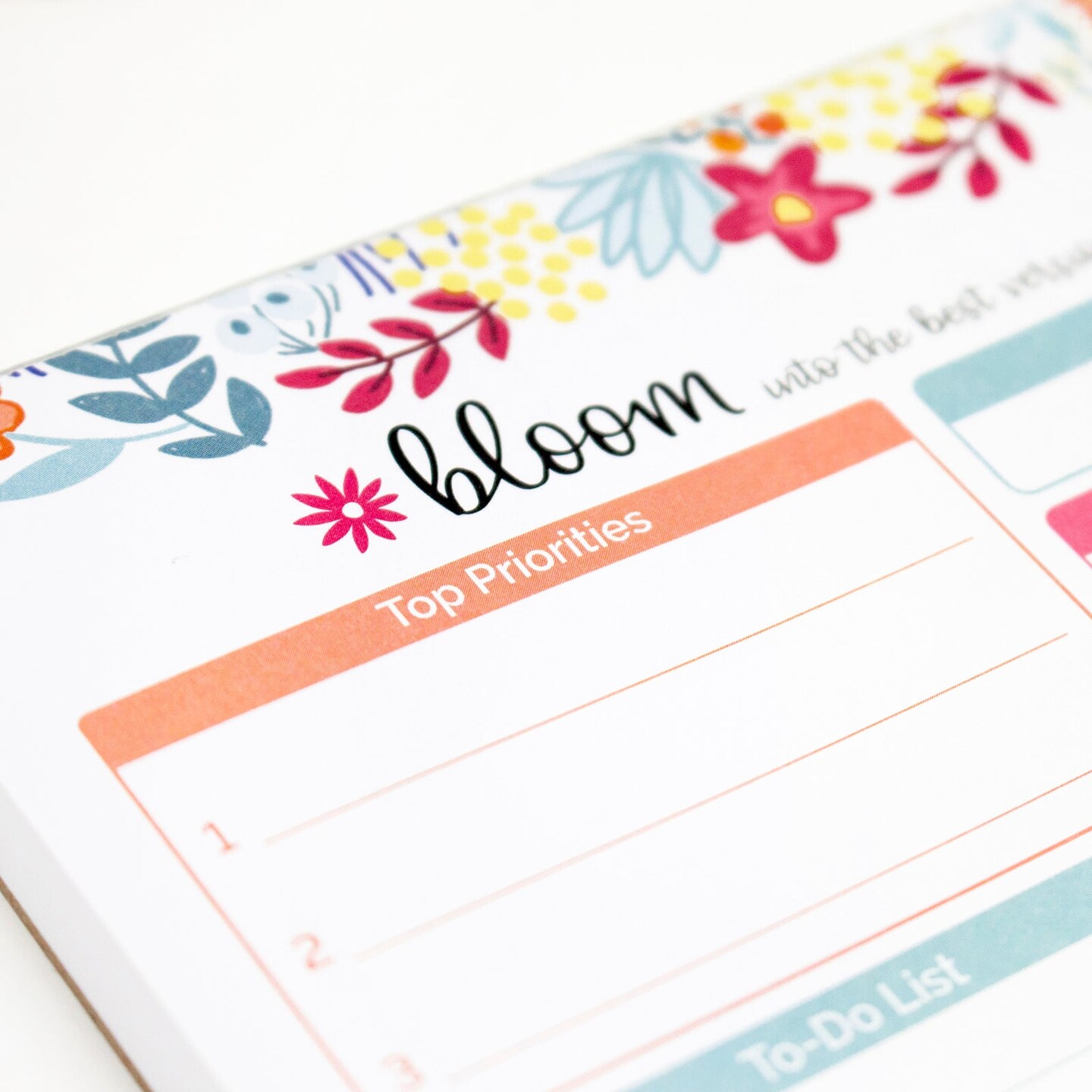 bloom daily planners Planning Pad, 6&#x22; x 9&#x22;, Daily Planning System, Floral Dots