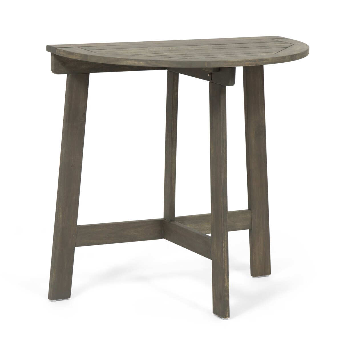 GDFStudio Sophia Outdoor Half-Round Folding Acacia Wood Bistro Table