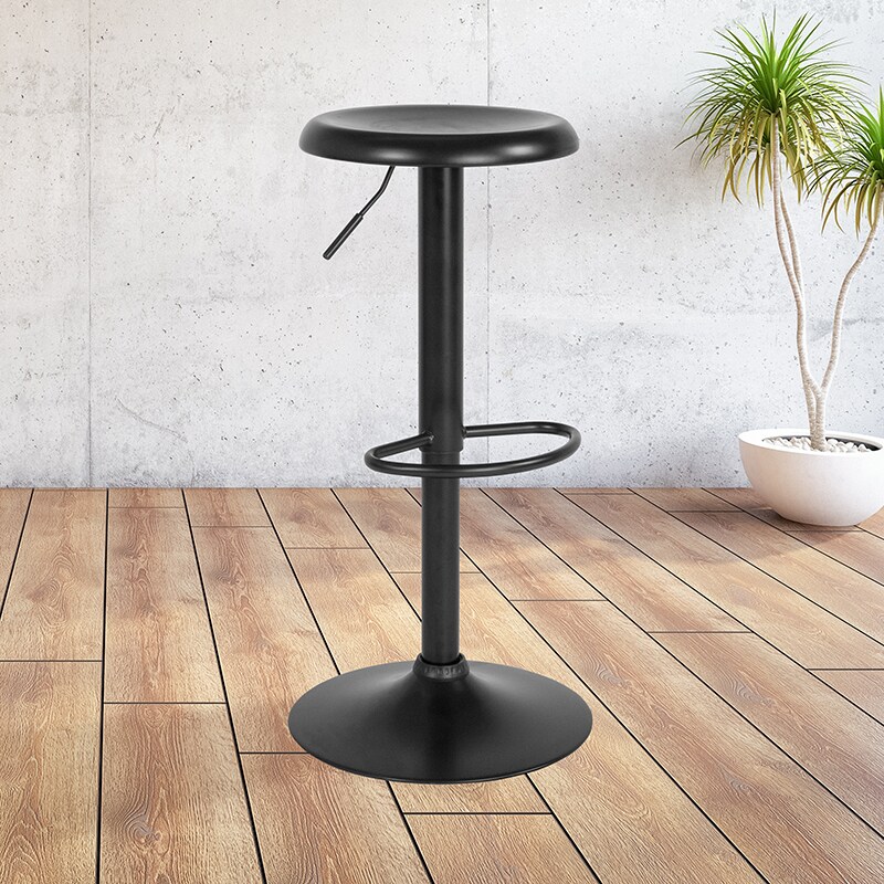 Flash Furniture Madrid Series Adjustable Height Retro Barstool in Black Finish CH-181220-BK-GG