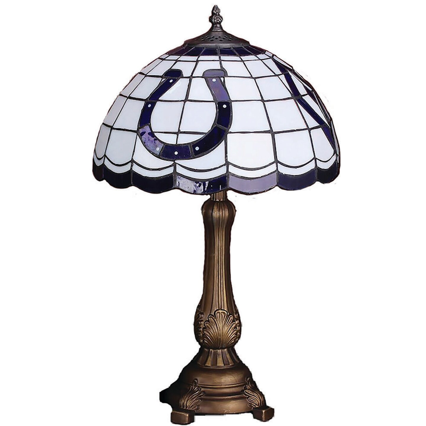 The Memory Company 19.5&#x22; Blue and Black NFL Indianapolis Colts Tiffany Table Lamp