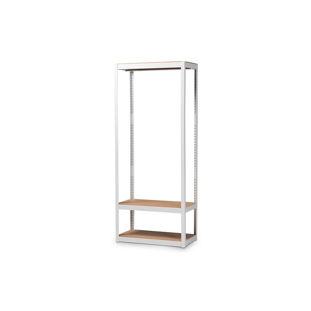 Baxton Studio Elton Modern and Contemporary Metal 3 Shelf Free