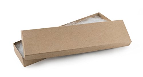 8" x 2" x 1" Kraft Paper Cotton Filled Jewelry Gift Box #82 (Package of 20)