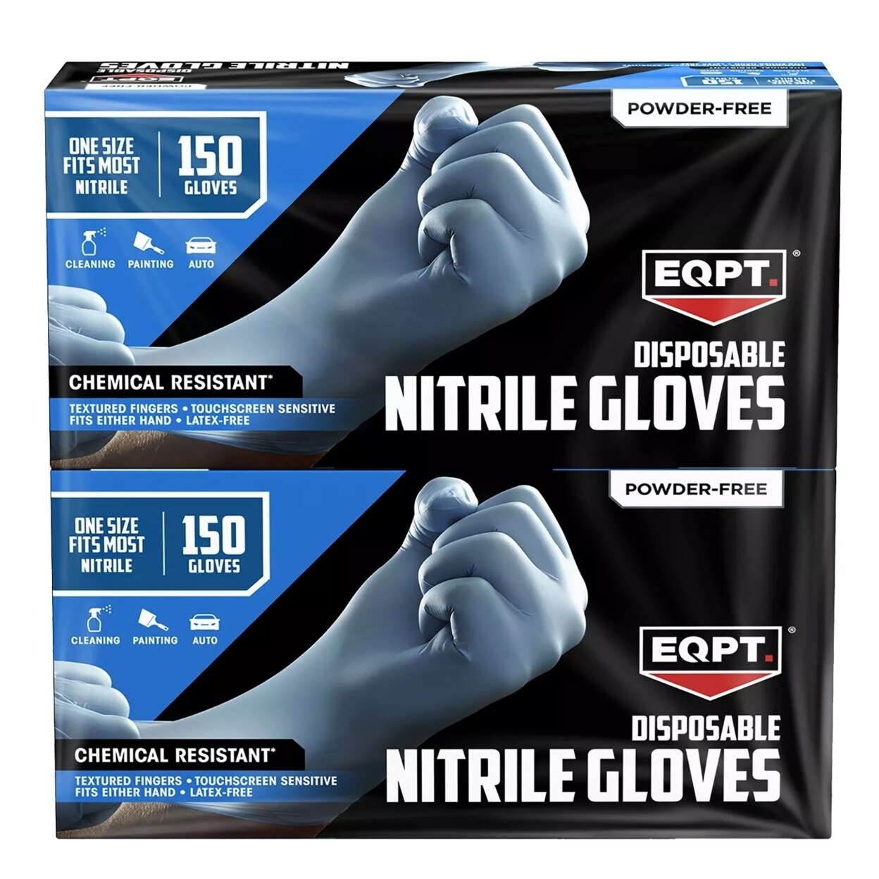 Eqpt Industrial Powder-Free Nitrile Gloves Blue 150 Count (2 Pack)