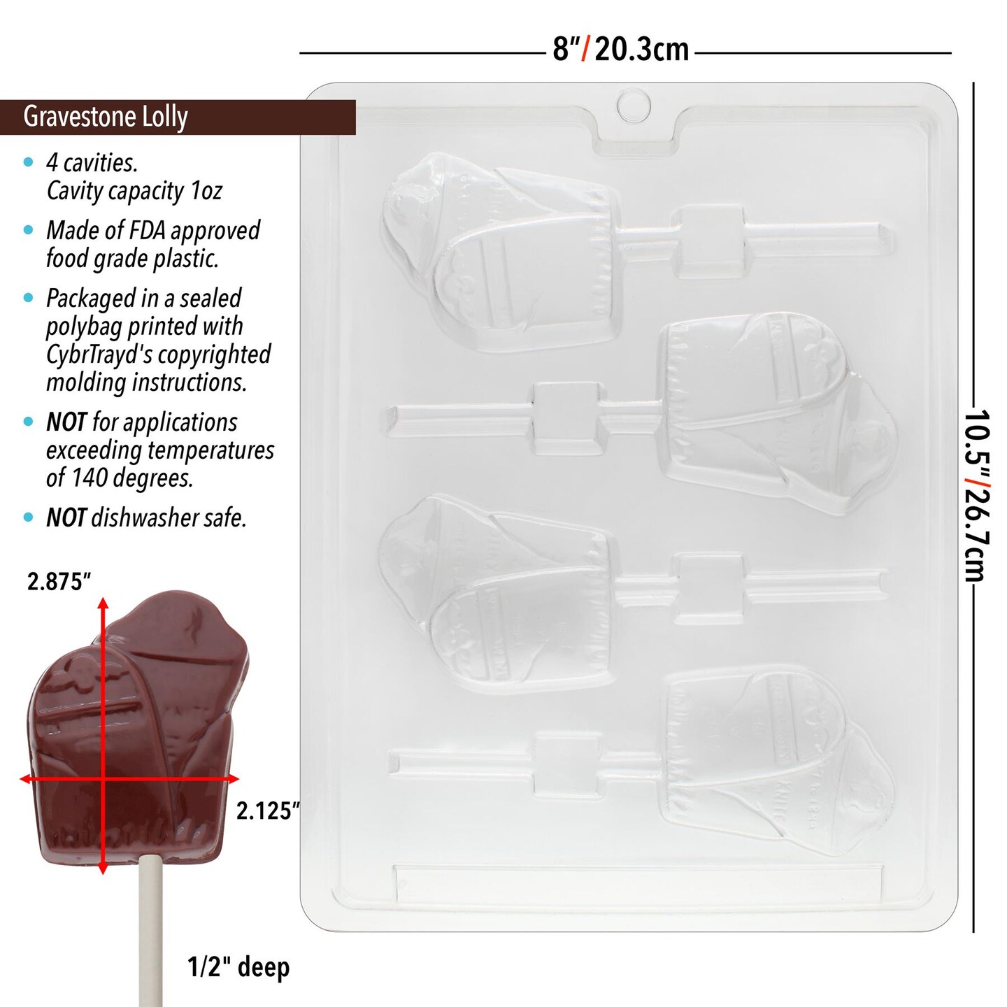 Chocolate Mold Gravestone Lolly