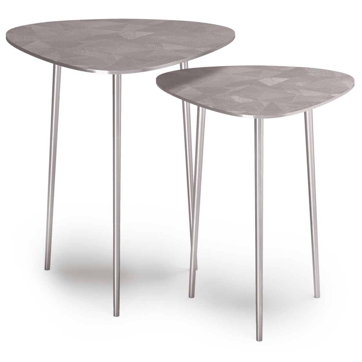 Simpli Home Shelton Contemporary Design Nesting Table In Nickelside End Table