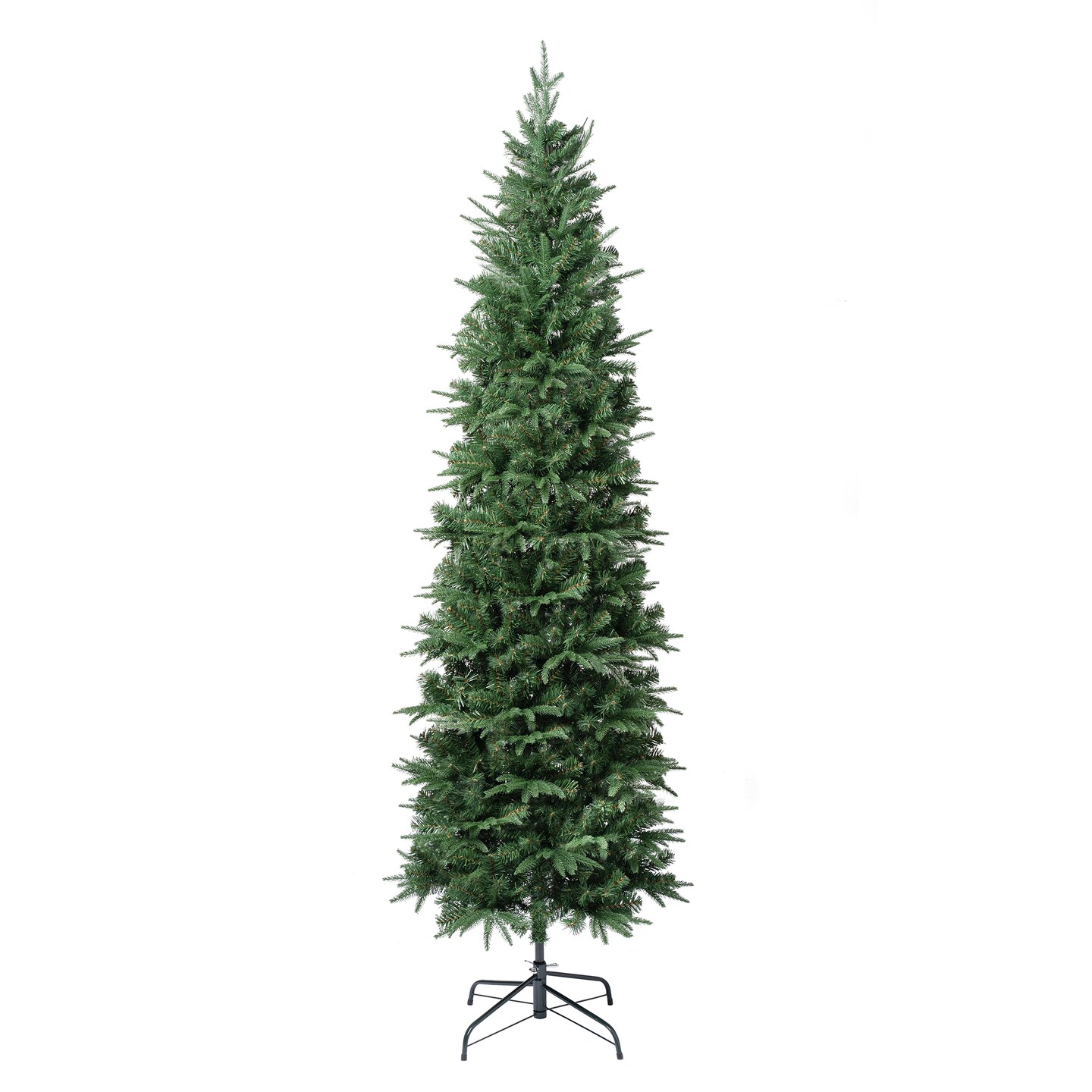 National Tree Company Feel Real® Artificial Slim Christmas Tree, Duxbury, Green, Unlit, Includes Stand, 7.5 Feet.