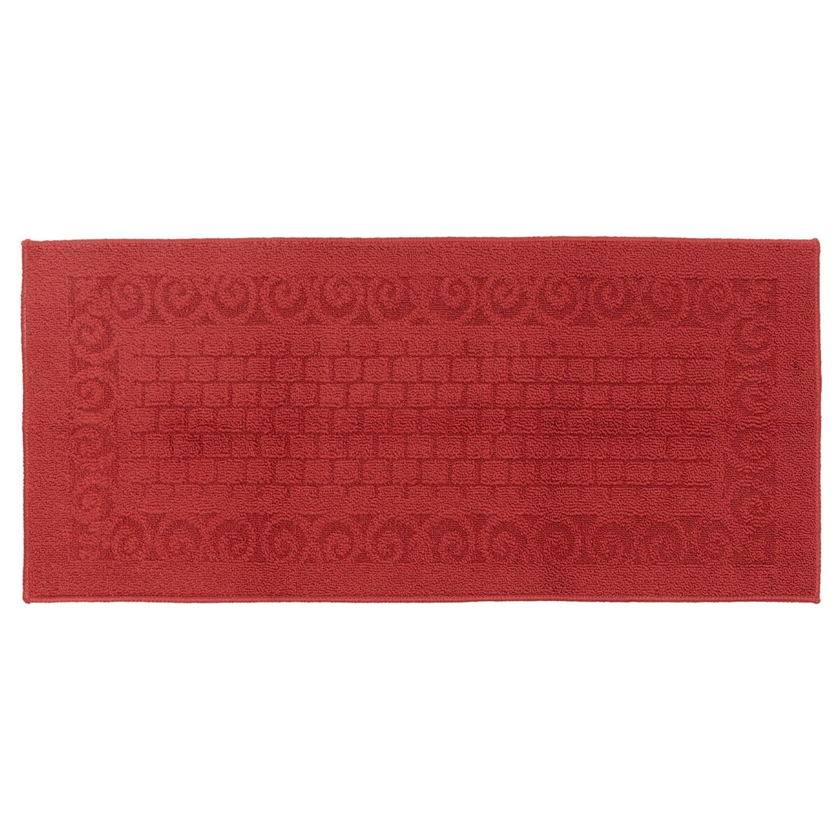 Burgundy Rubber Backed Rug, Washable Long Kitchen Mat for Home Entryway (43 x 20 In)