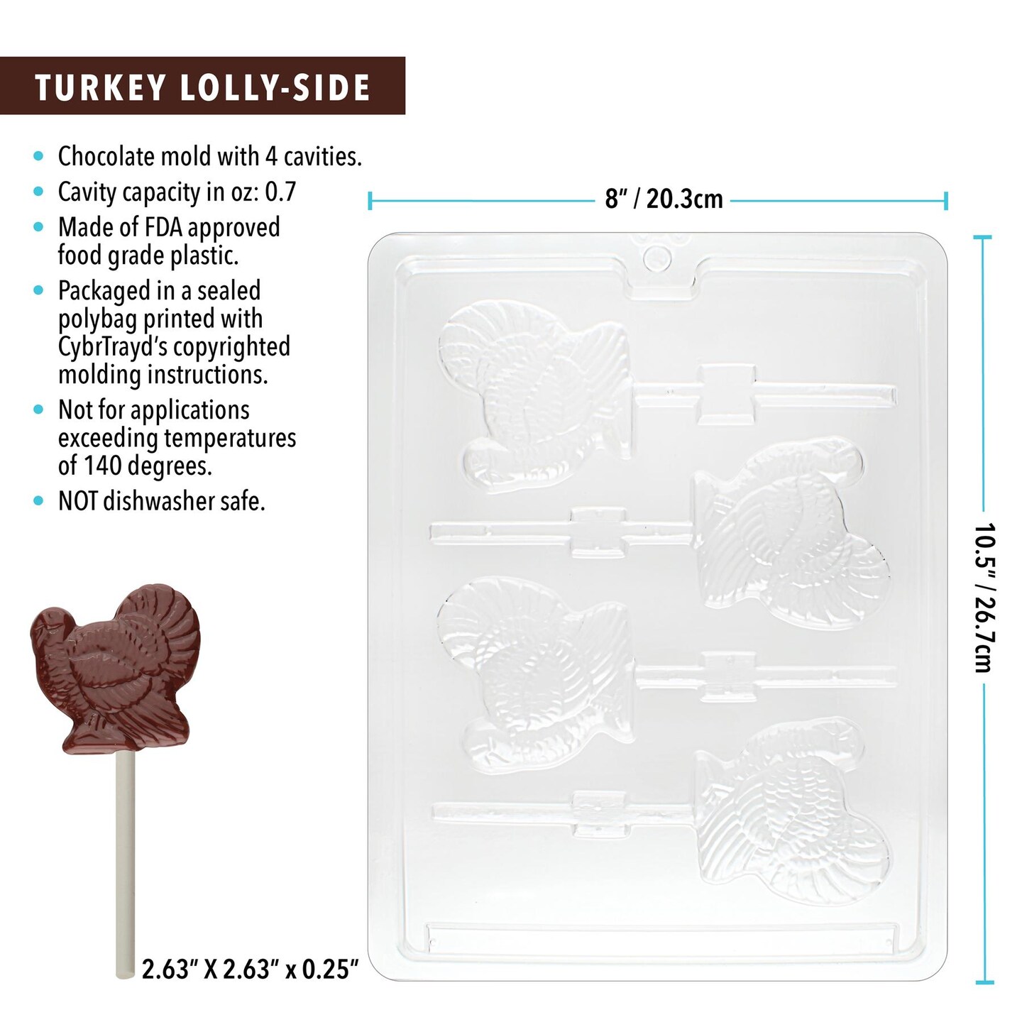 Chocolate Mold Turkey Lolly