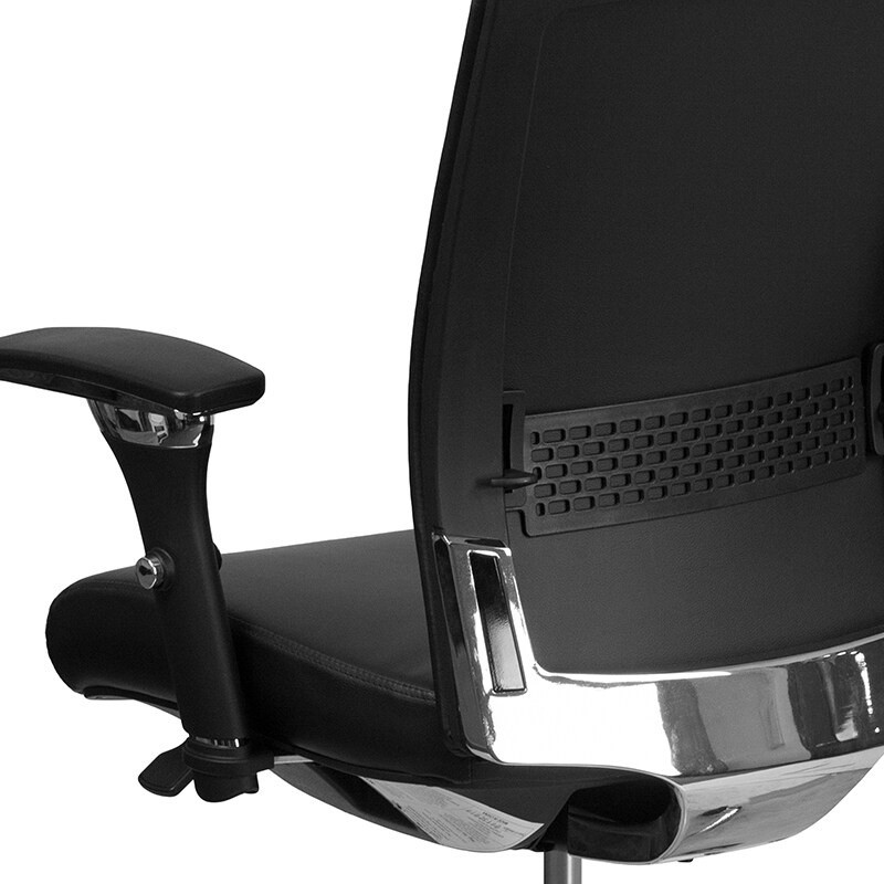 Flash Furniture Hercules Series 247 Intensive Use 300 Lb. Rated Black Leathersoft Multifunction Ergonomic Office Chair With Seat Slider