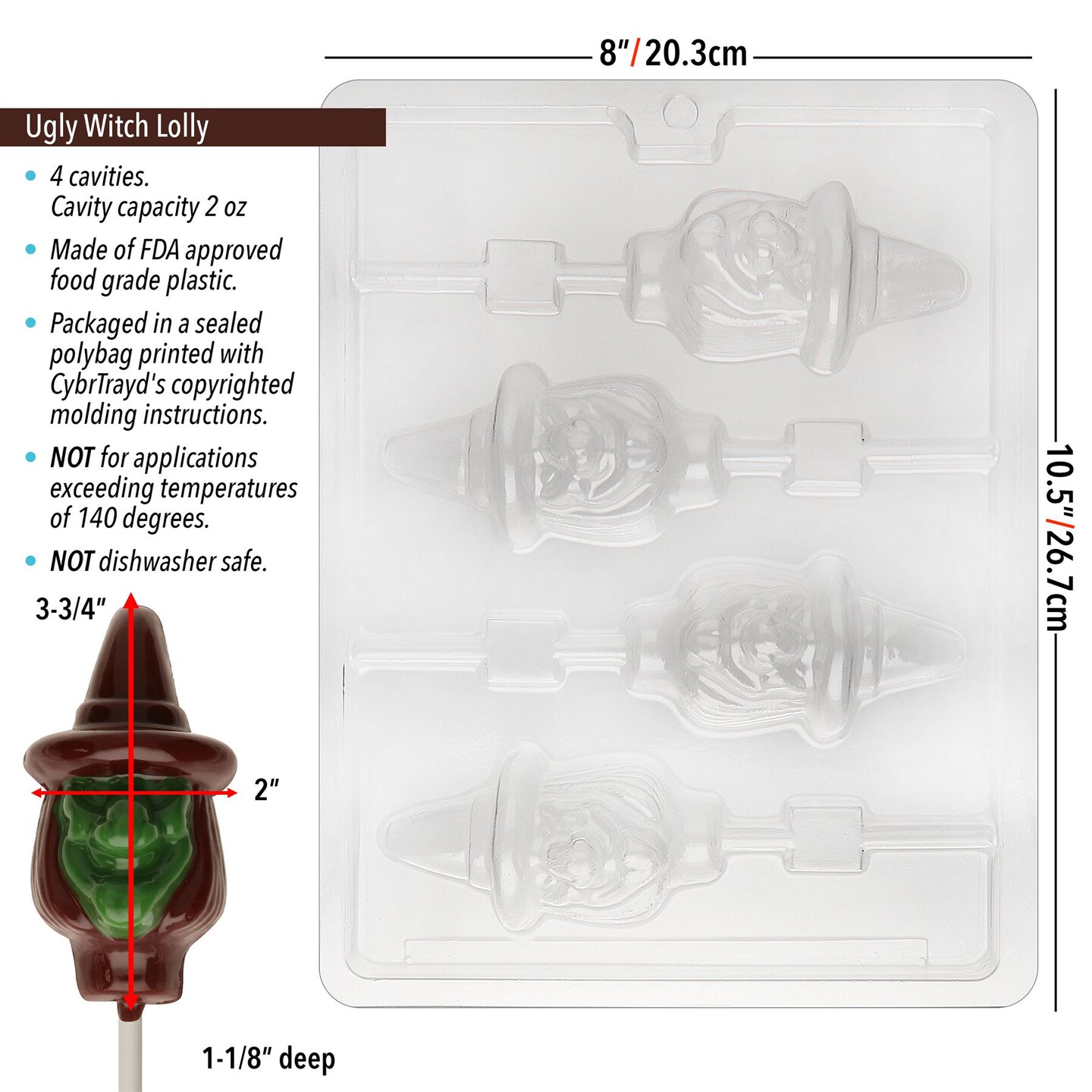Chocolate Mold Ugly Witch Lolly