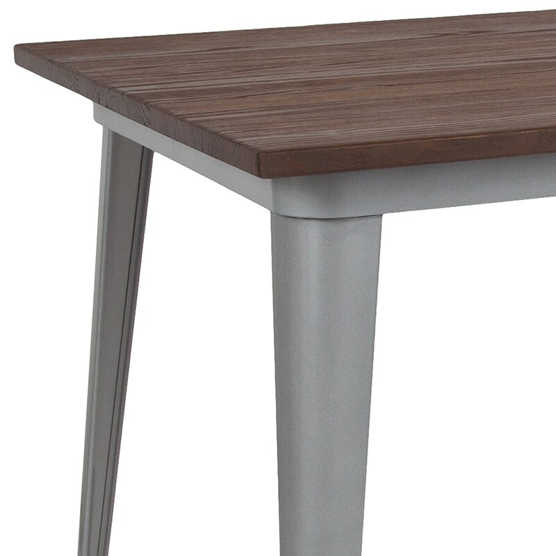 Flash Furniture 30.25x60 Silver Metal Table