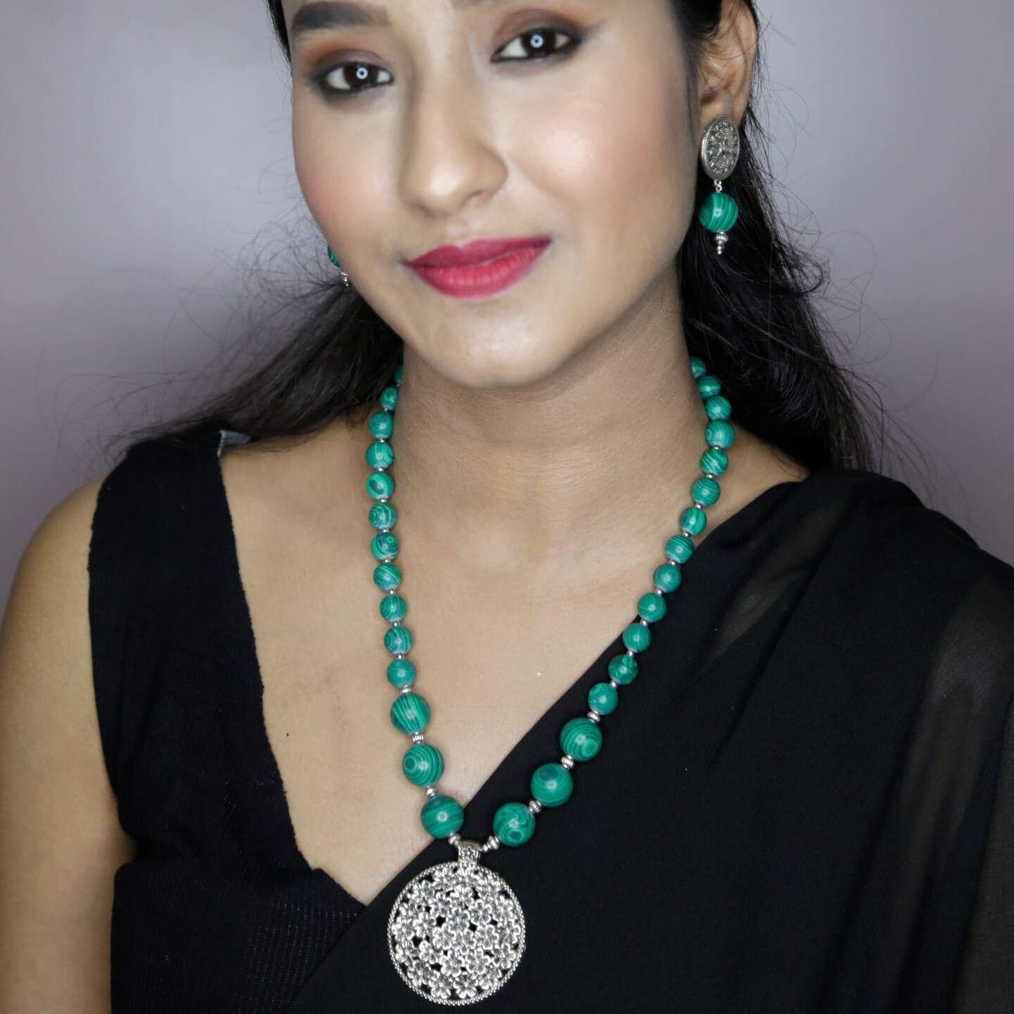 Indo-western Necklace Pendant Set With Oxidized Plating Indian Pakistani Jewelry Traditional Jewelry Set For Women Bohemian Boho Jewellery Set