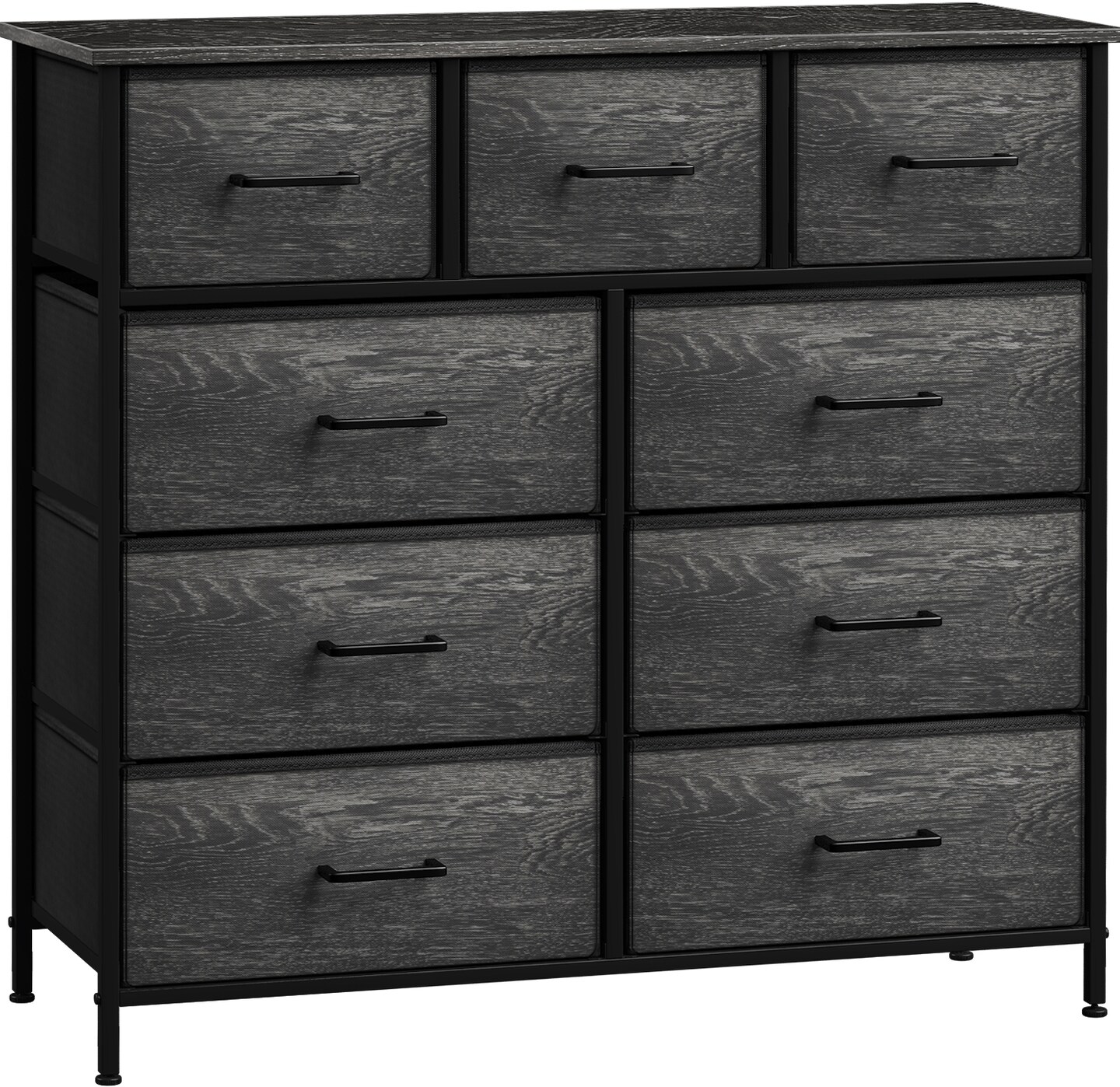 Sorbus Dresser with 9 Drawers - Furniture Storage Chest Tower Unit for Bedroom, Closet, etc - Steel Frame, Wood Top, Fabric Bins