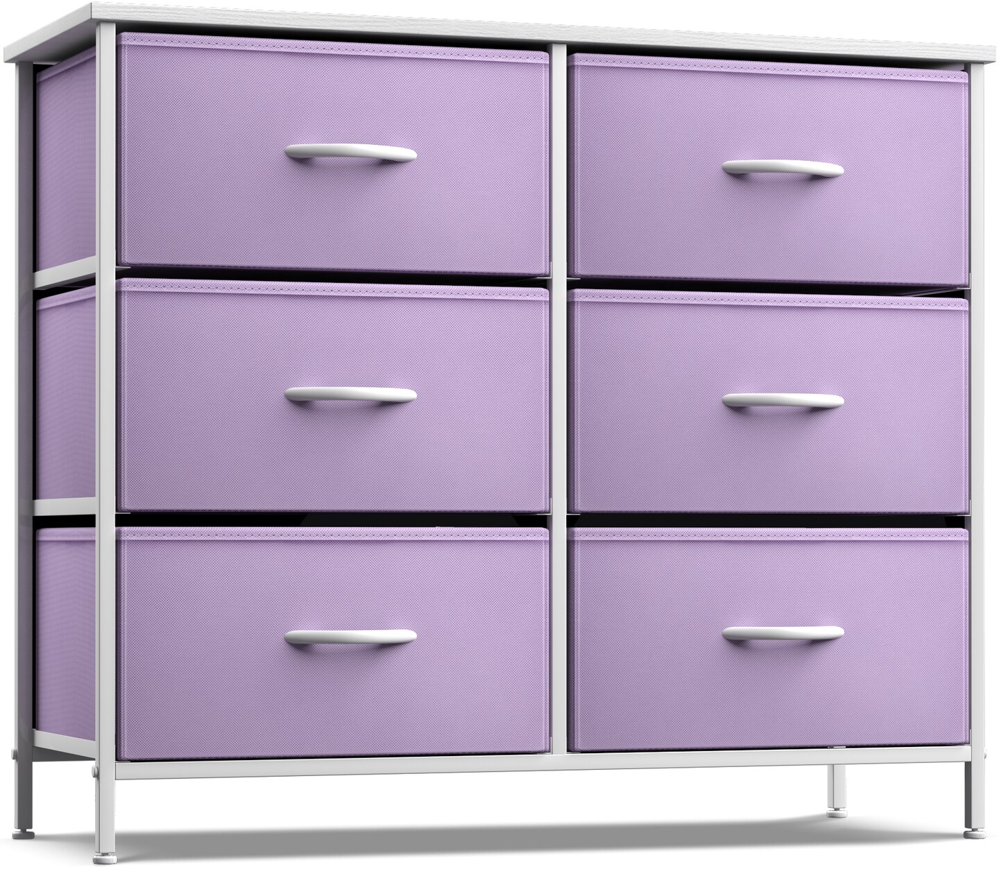 Sorbus 6 Drawers Dresser- Storage Unit with Steel Frame, Wood Top, Fabric Bins - for Bedroom, Closet, Office and more