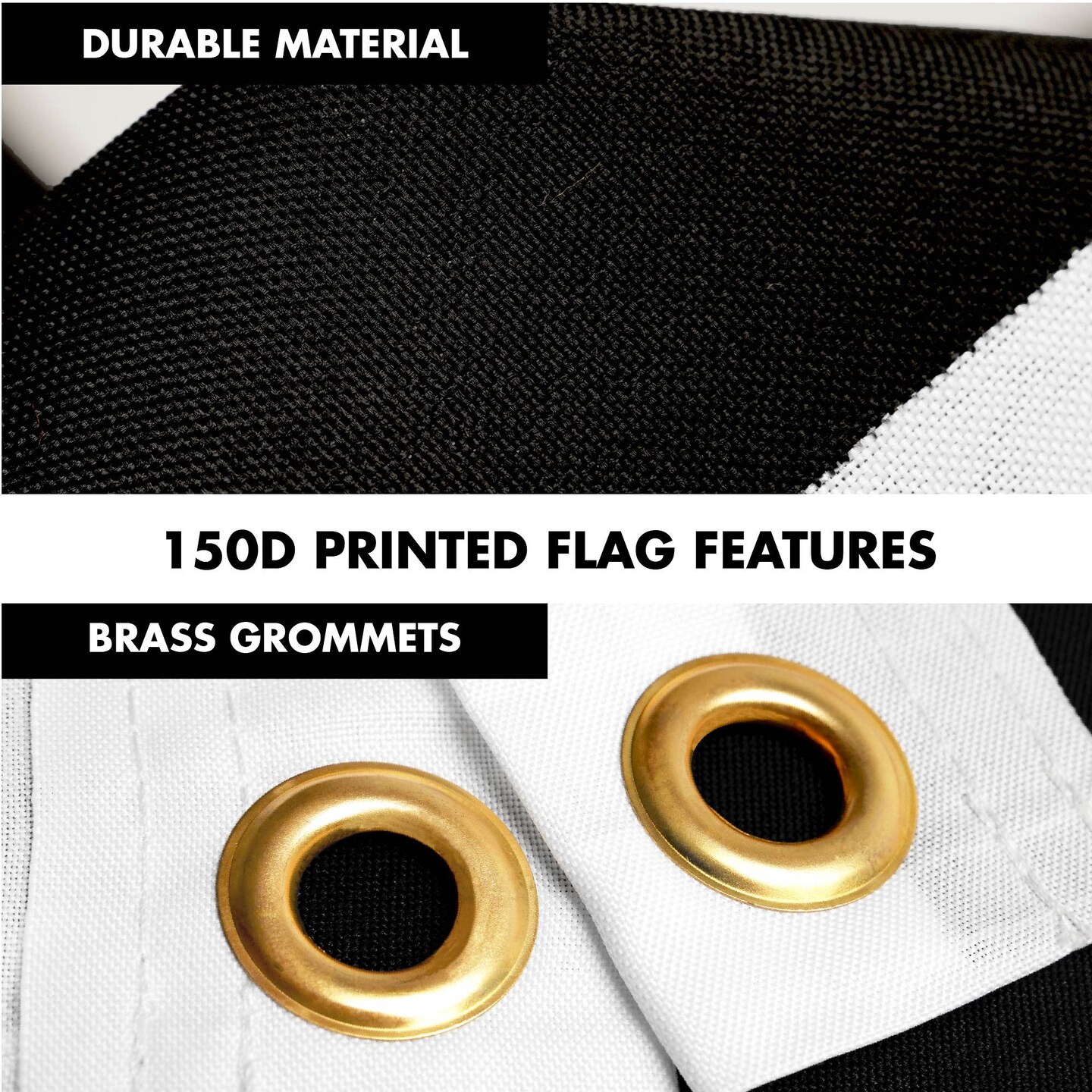 G128 Combo Pack: 6 Ft Tangle Free Spinning Flagpole (Black) & Checkered Flag Flag 3x5 Ft Printed 150D Polyester, Brass Grommets (Flag Included) Aluminum Flag Pole