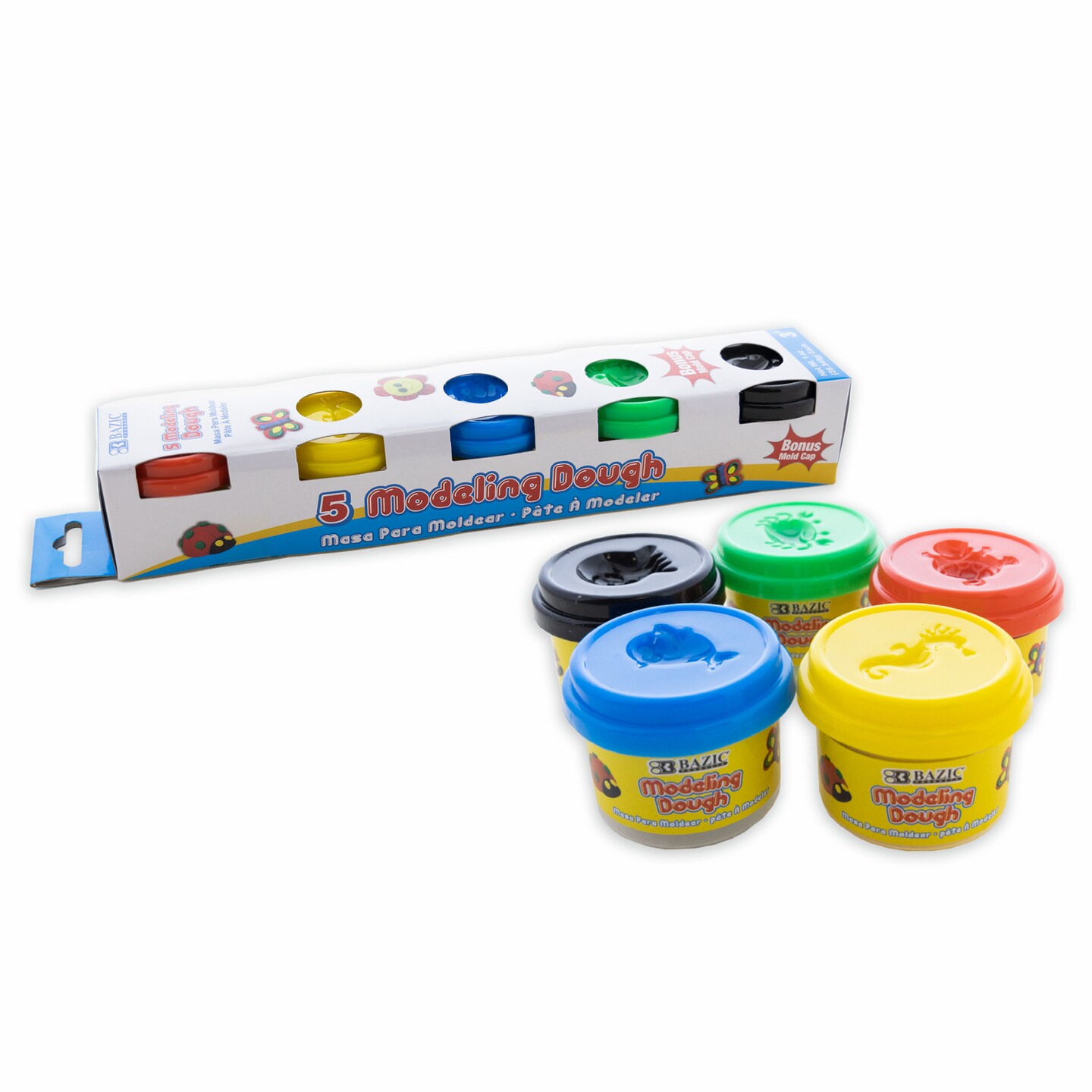 BAZIC Modeling Dough Primary Color 1 Oz. (5/Pack)