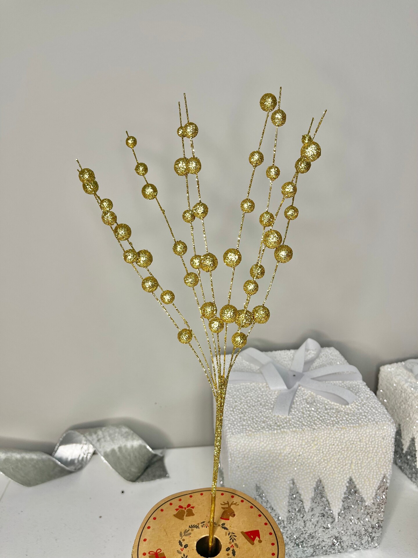 Glittered Floral Stem/ Pick Spray Set of 3