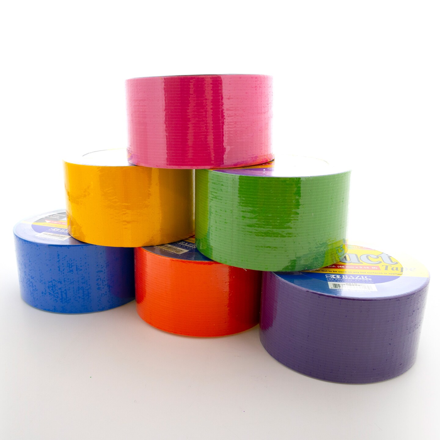 BAZIC 1.88&#x22; X 10 Yard Assorted Fluorescent Colored Duct Tape