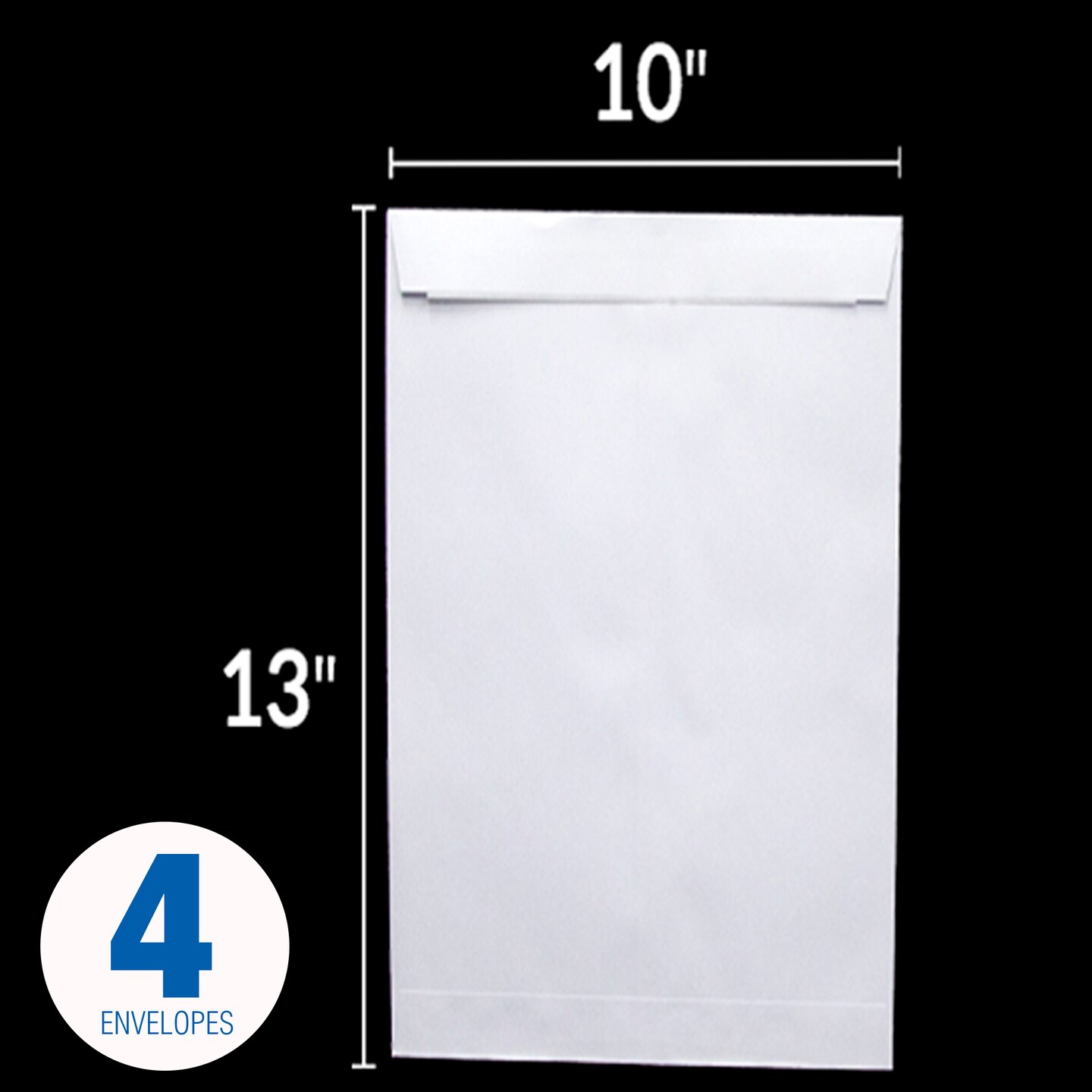 BAZIC Self-Seal White Envelope 10&#x22; X 13&#x22; (4/Pack)