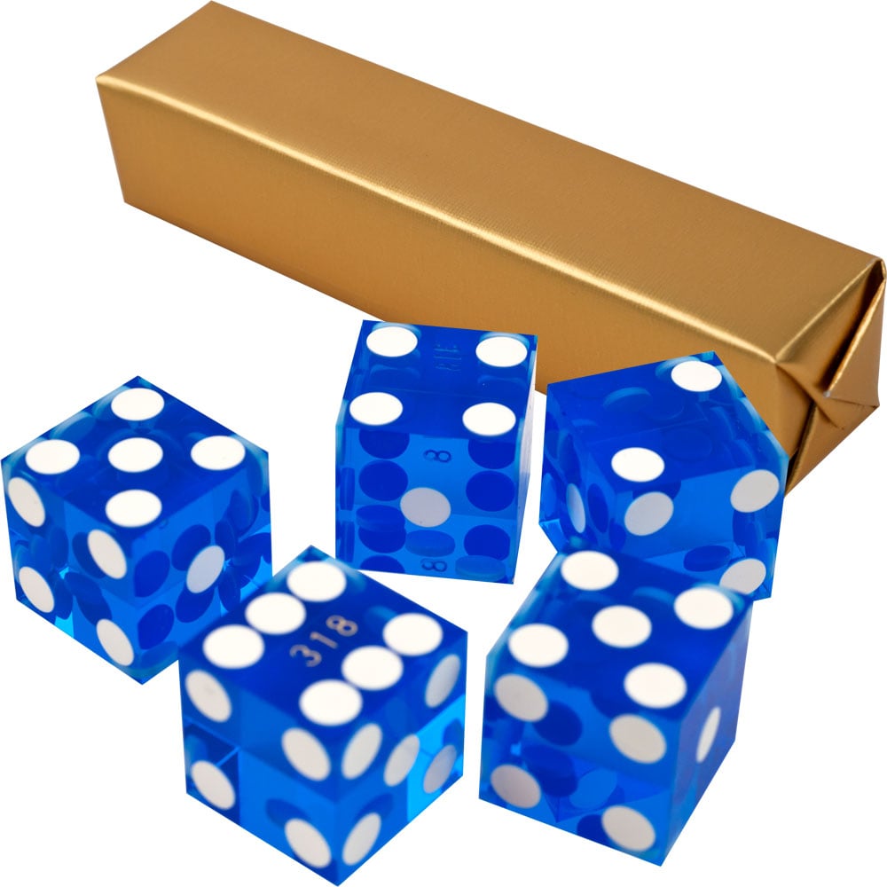 Casino Craps Dice Set 5 Big Blue 19Mm Professional Dice For Games 6 Die