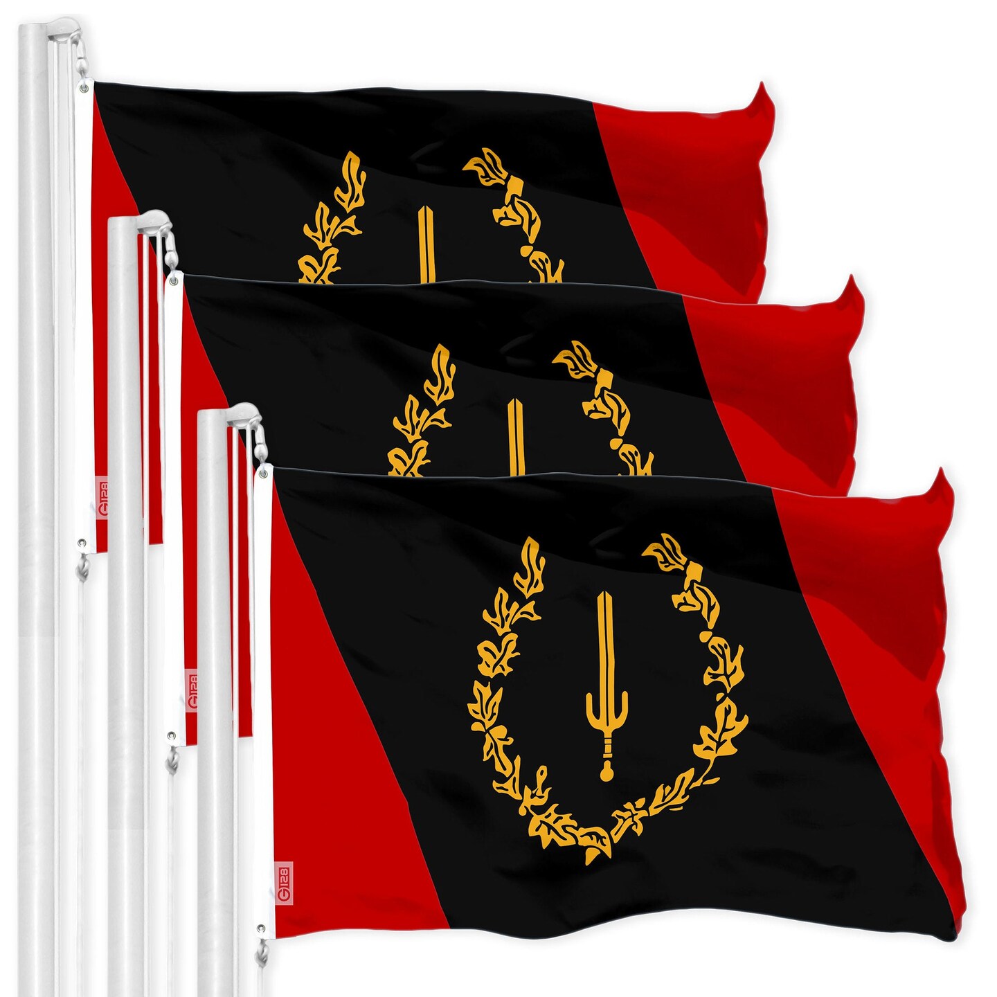 G128 3 Pack: Black American Heritage Flag | 3x5 Ft | LiteWeave Pro Series Printed 150D Polyester | Freedom and Black Civil Rights Flag, Indoor/Outdoor, Vibrant Colors, Brass Grommets