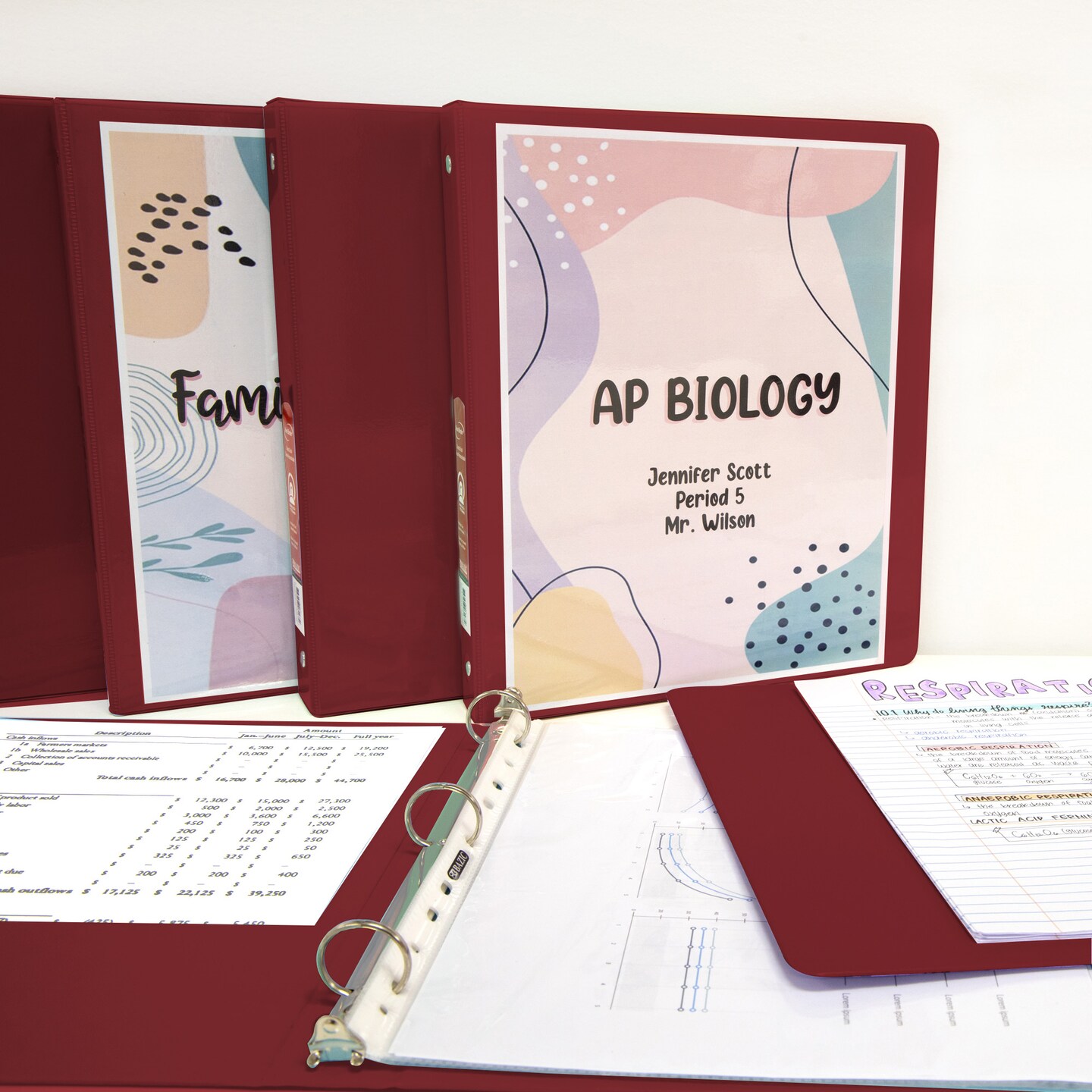 BAZIC 1&#x22; 3-Ring View Binder w/ 2-Pockets (11 Color Available)