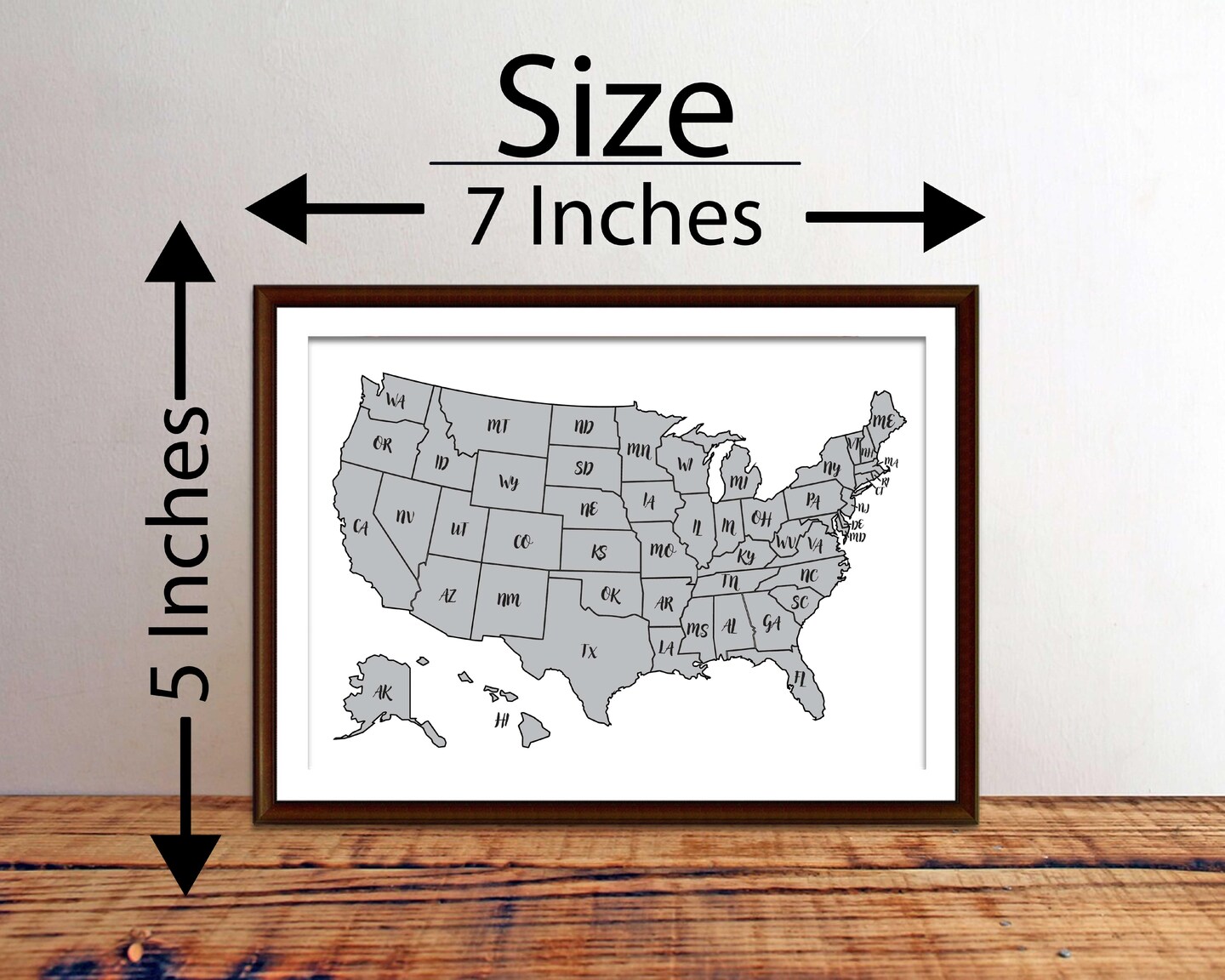 Small Push Pin Map of the United States Mini Map Travel Tracker 5x7 Framed Canvas US Wall Art Gift for Him Gift for Her Apartment Decor Tiny product 2