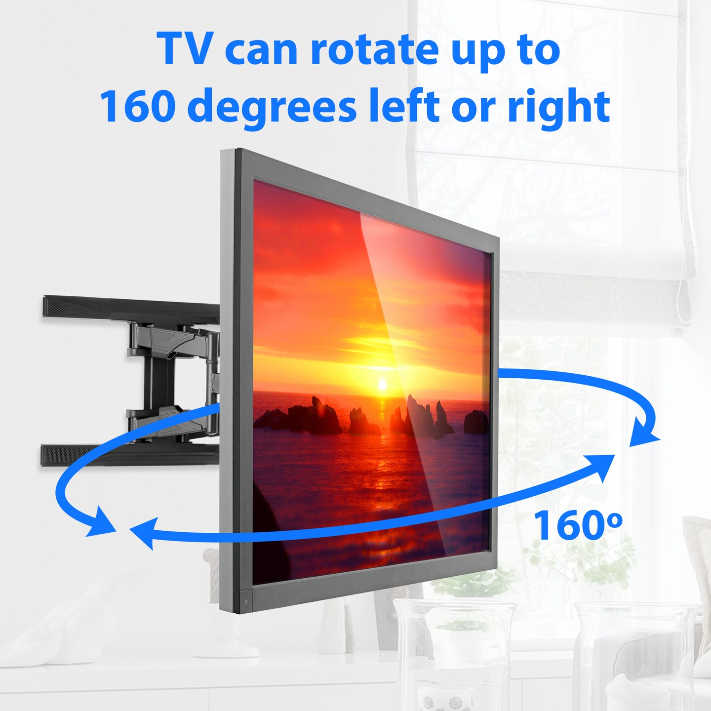 Mount Factory Heavy-Duty Full Motion TV Wall Mount - Articulating Swivel Bracket Fits Flat Screen Televisions from 42&#x22; to 70&#x22; (VESA 400 x 600 Compatible) - Tilt Swing Out Arm with 10&#x27; HDMI Cable