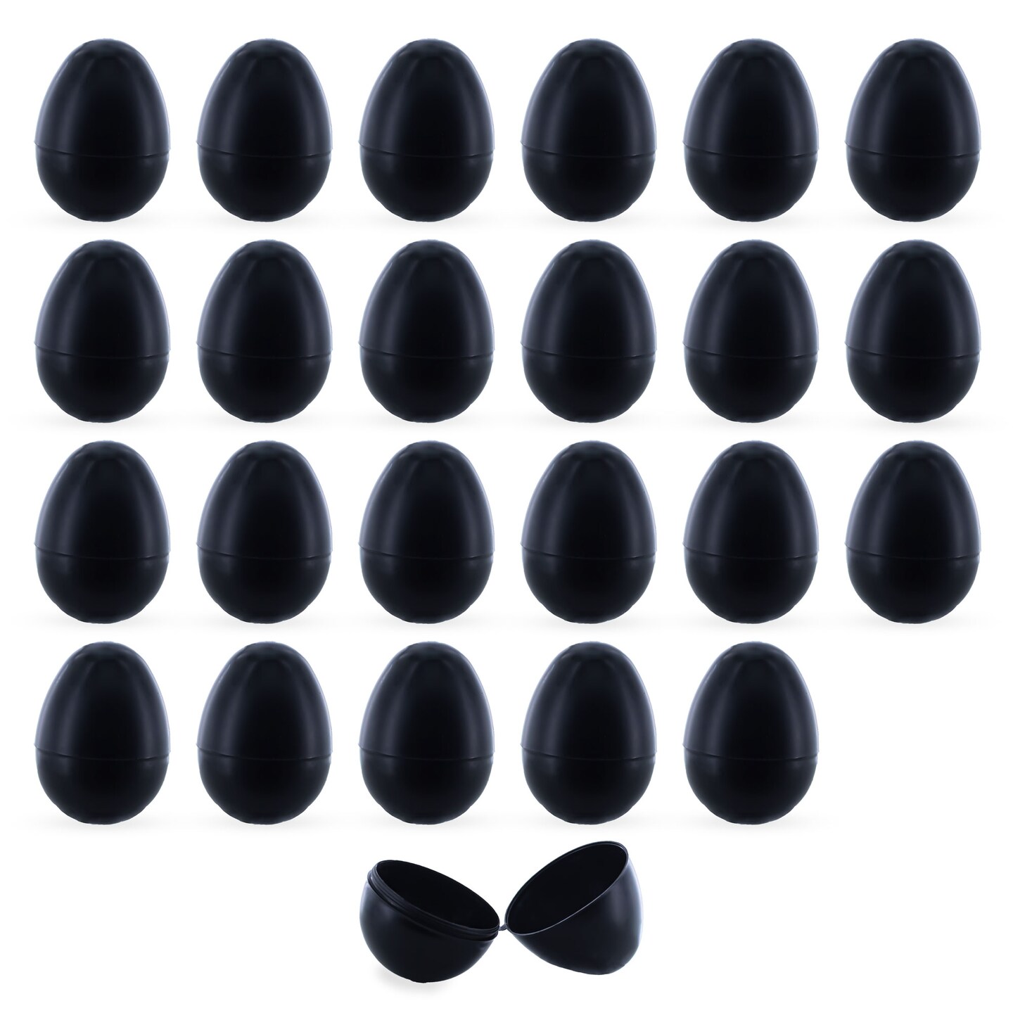 24 Matte Blackboard Plastic Easter Eggs, Each 2.25 Inches