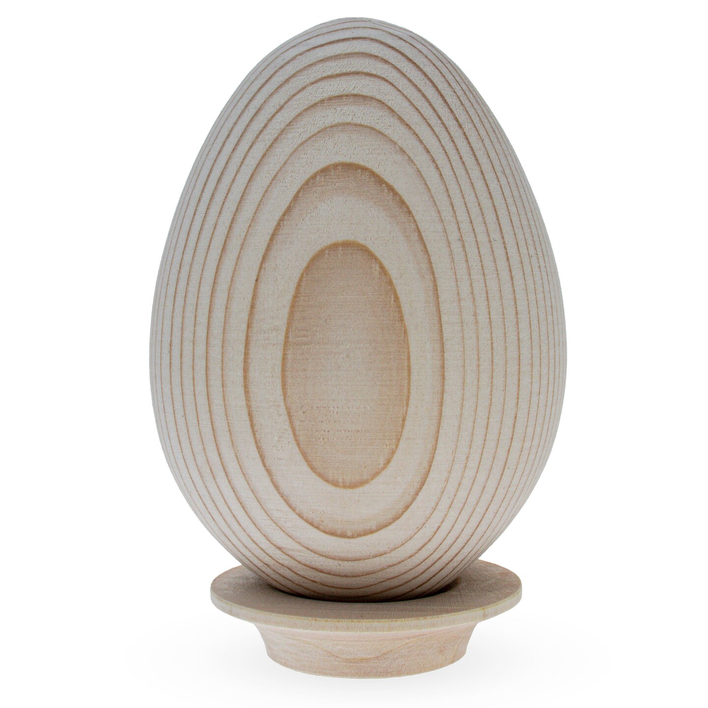 Goose Size Unfinished Blank Wooden Eggs on a Stand 3.7 Inches