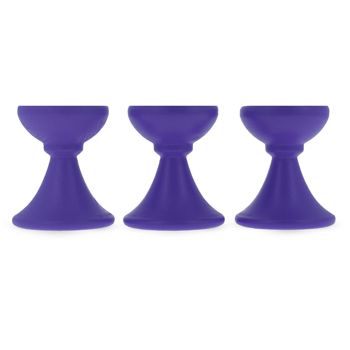 Set of 3 Purple Wooden Egg Stands Holders Displays 1.4 Inches